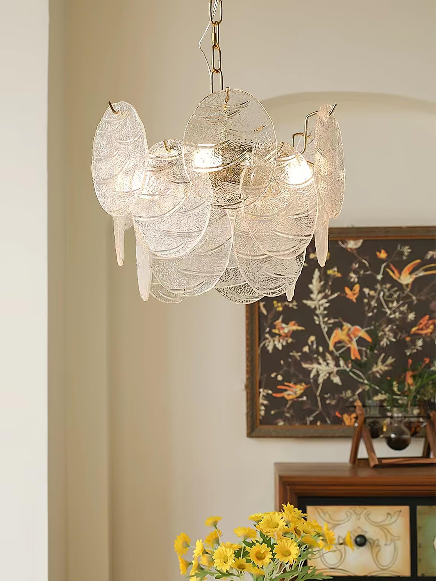 Lustra Chandelier Glass Disc Gold - Letslighting