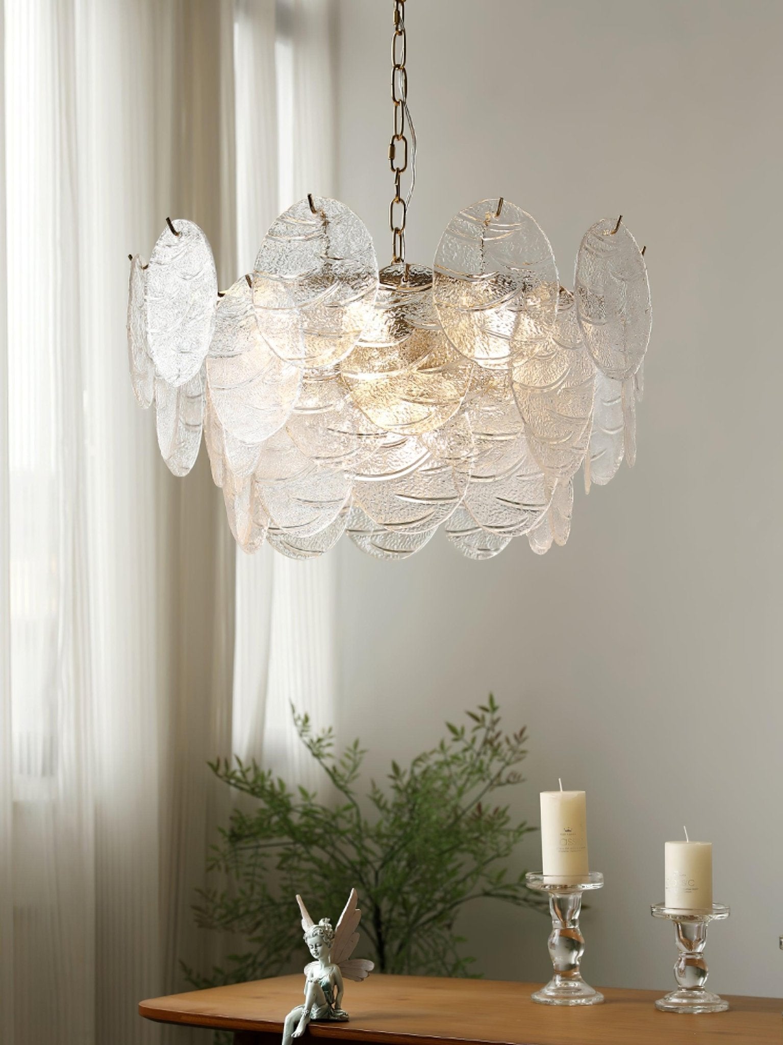 Lustra Chandelier Glass Disc Gold - Letslighting