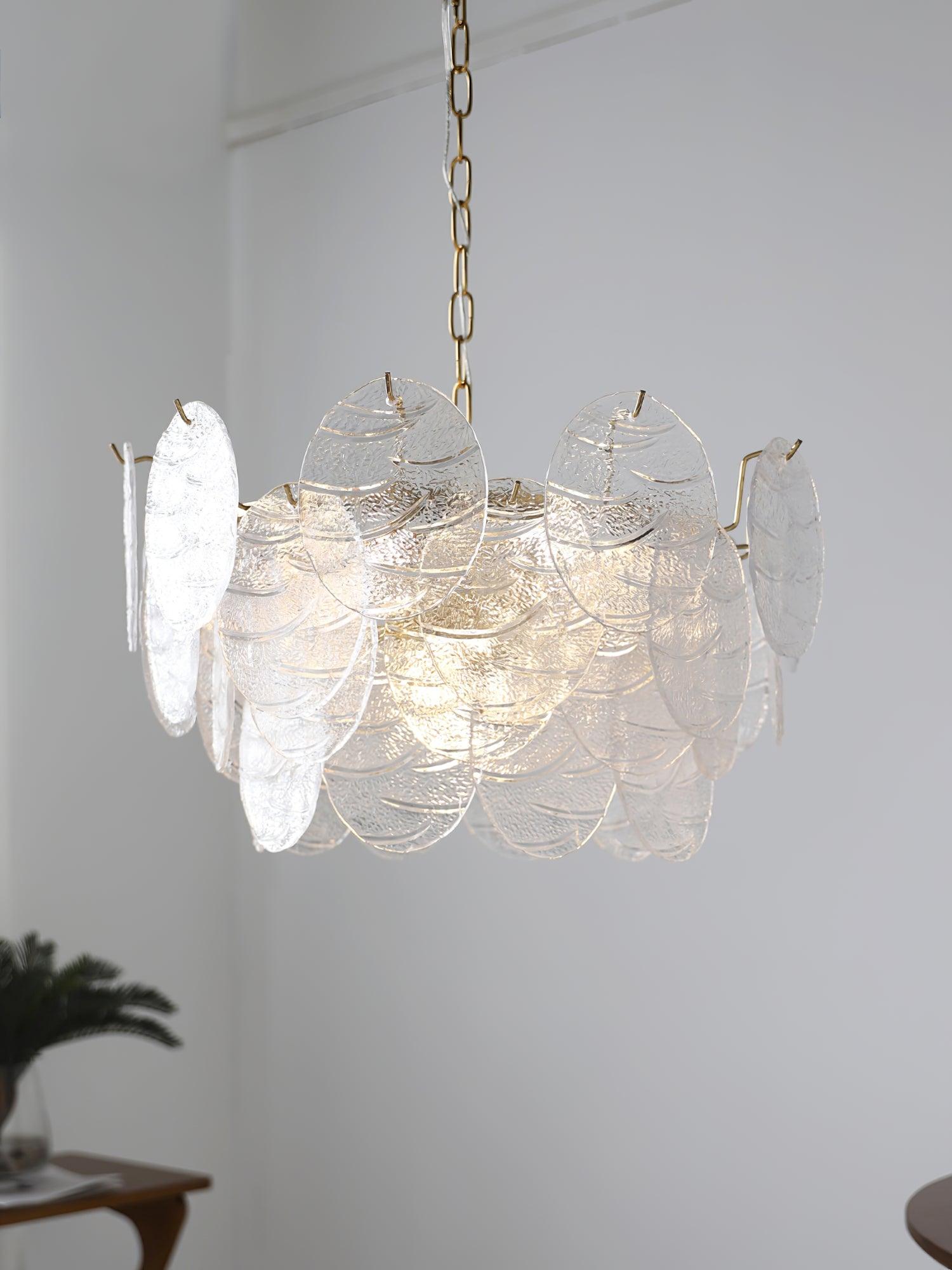 Lustra Chandelier Glass Disc Gold - Letslighting