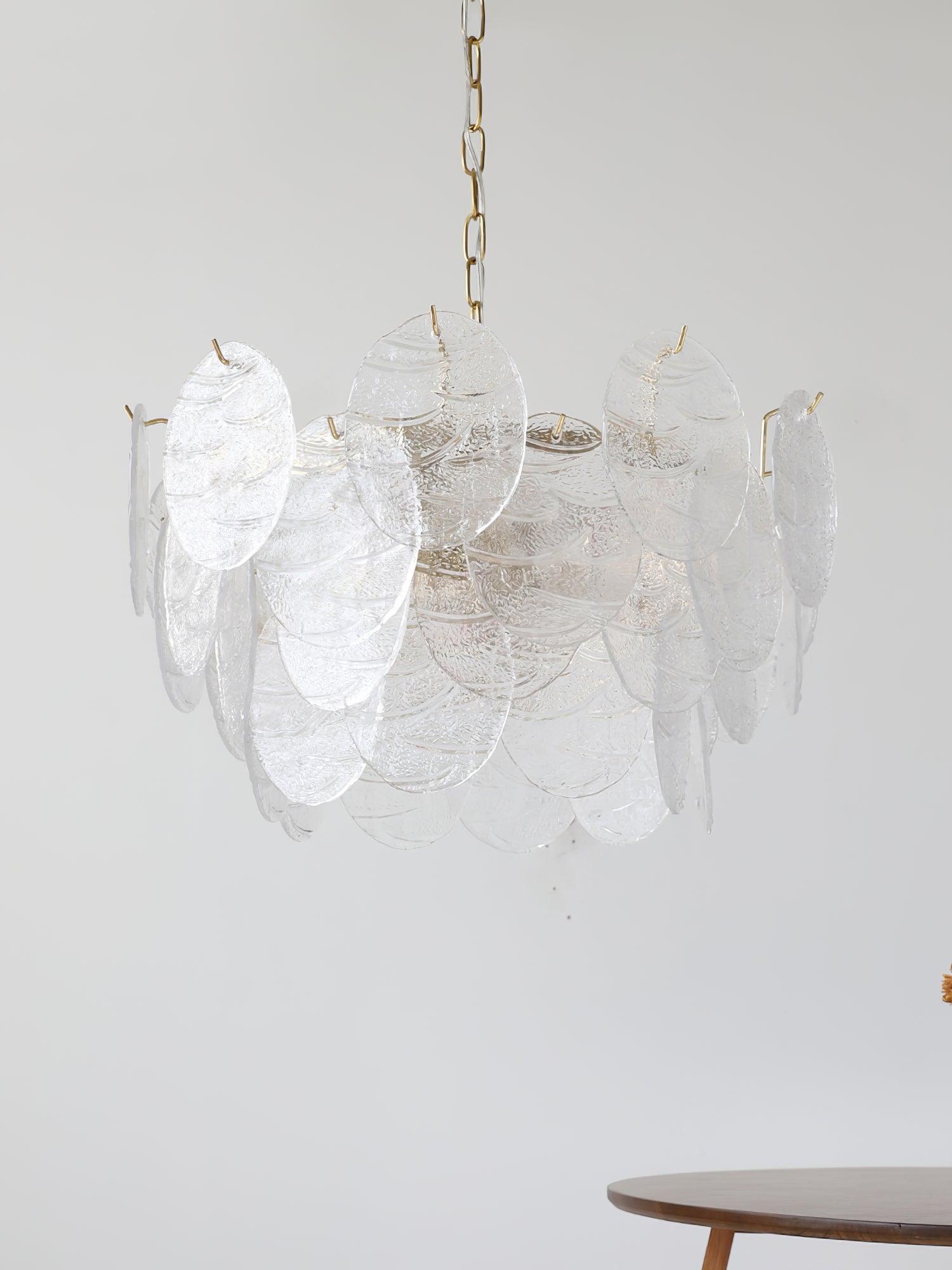 Lustra Chandelier Glass Disc Gold - Letslighting