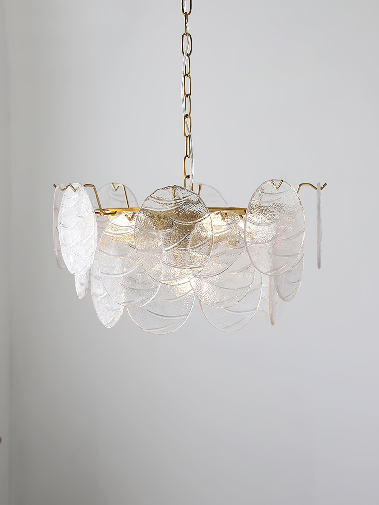 Lustra Chandelier Glass Disc Gold - Letslighting