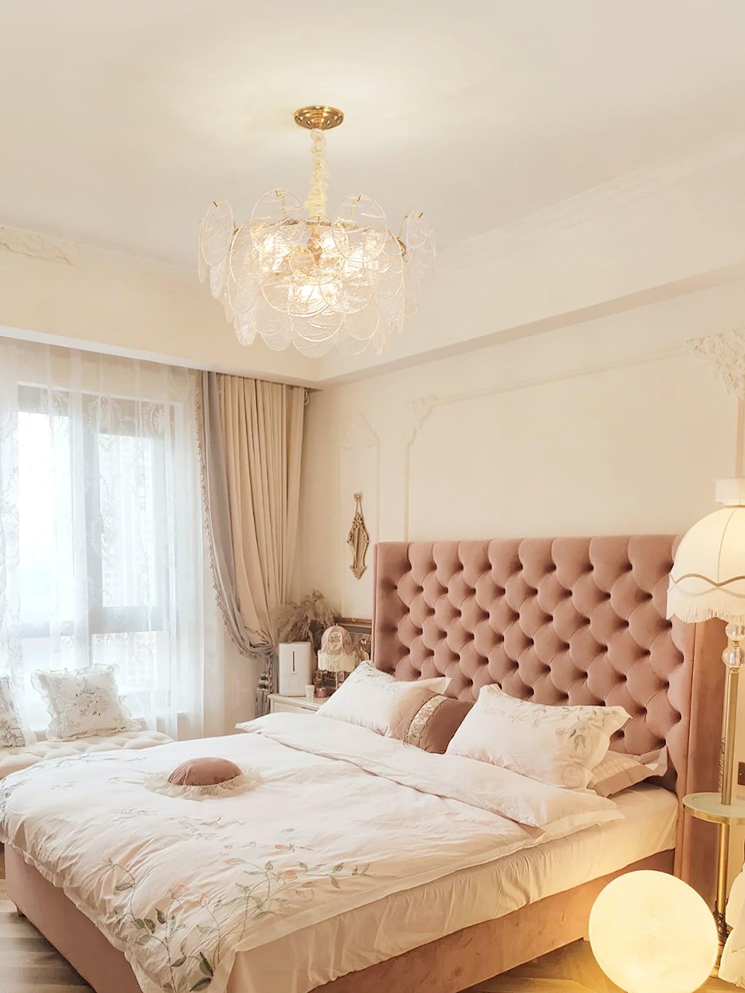 Lustra Chandelier Glass Disc Gold - Letslighting