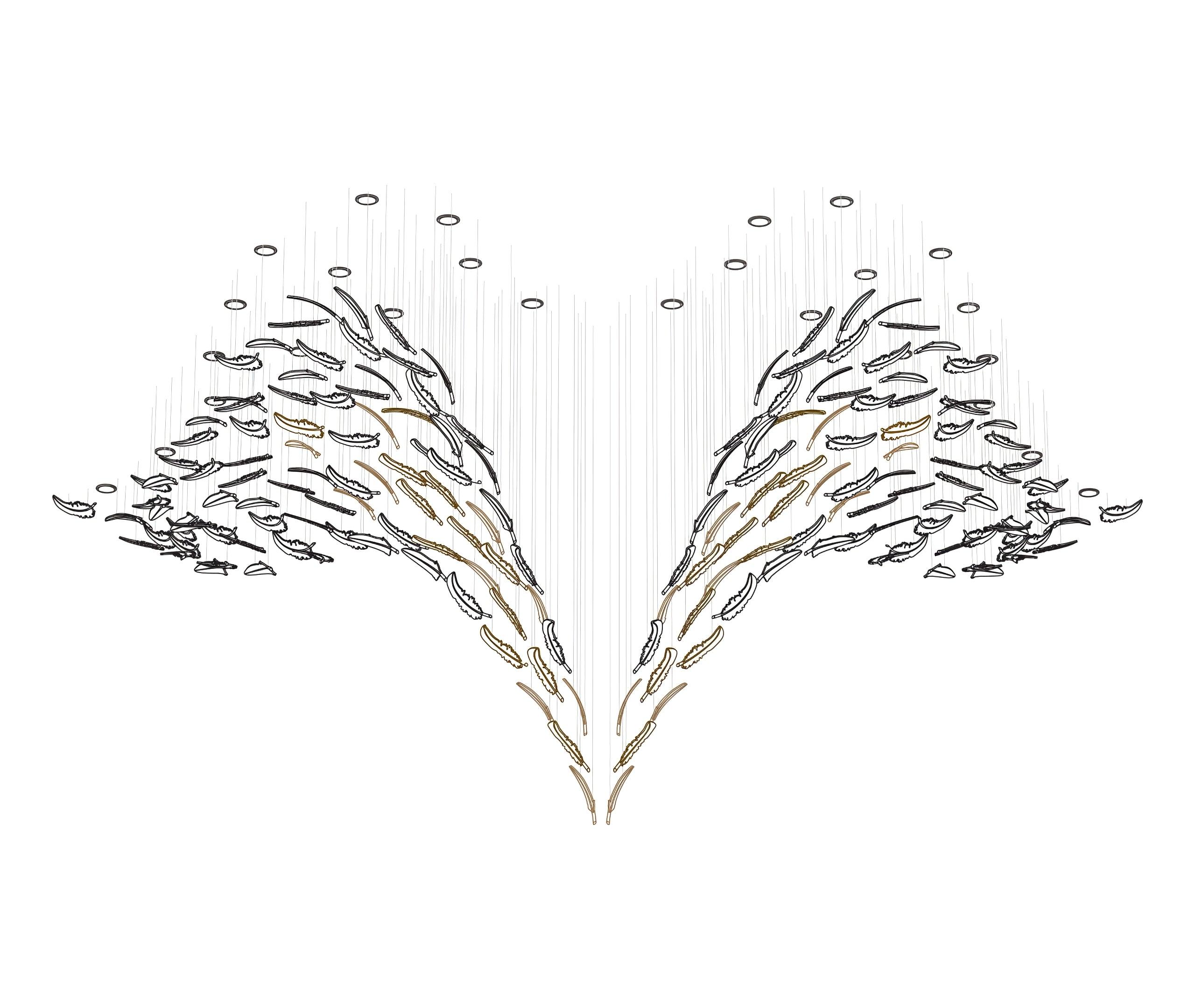 Aetherial Glass Leaf Chandelier - Blowlighting