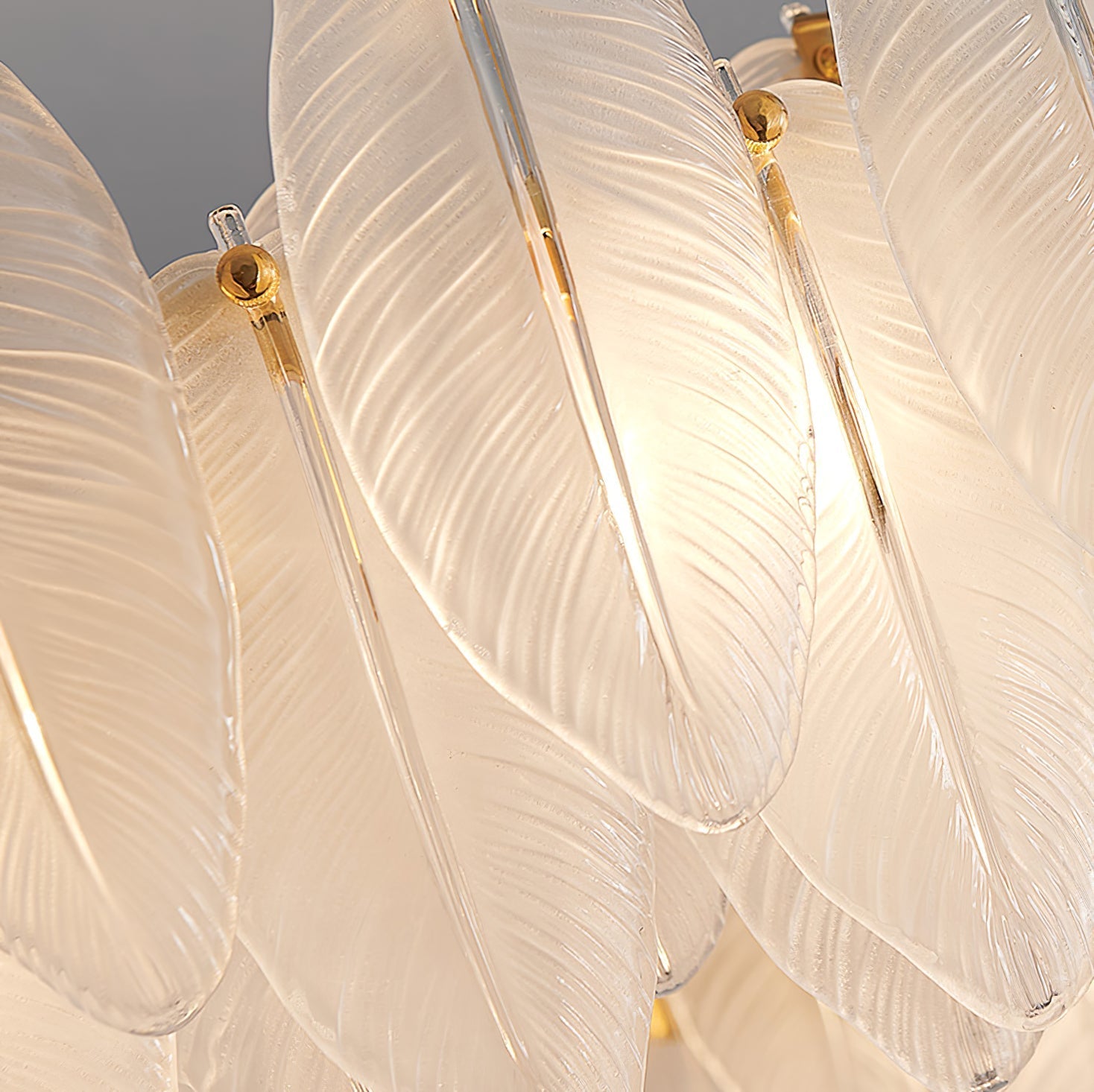 Lustra Chandelier Feather Glass Frosted Layered - Letslighting