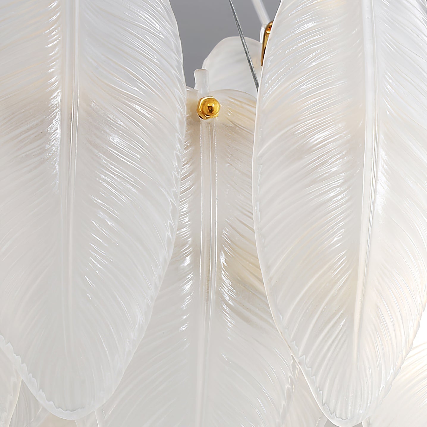 Lustra Chandelier Feather Glass Frosted Layered - Letslighting
