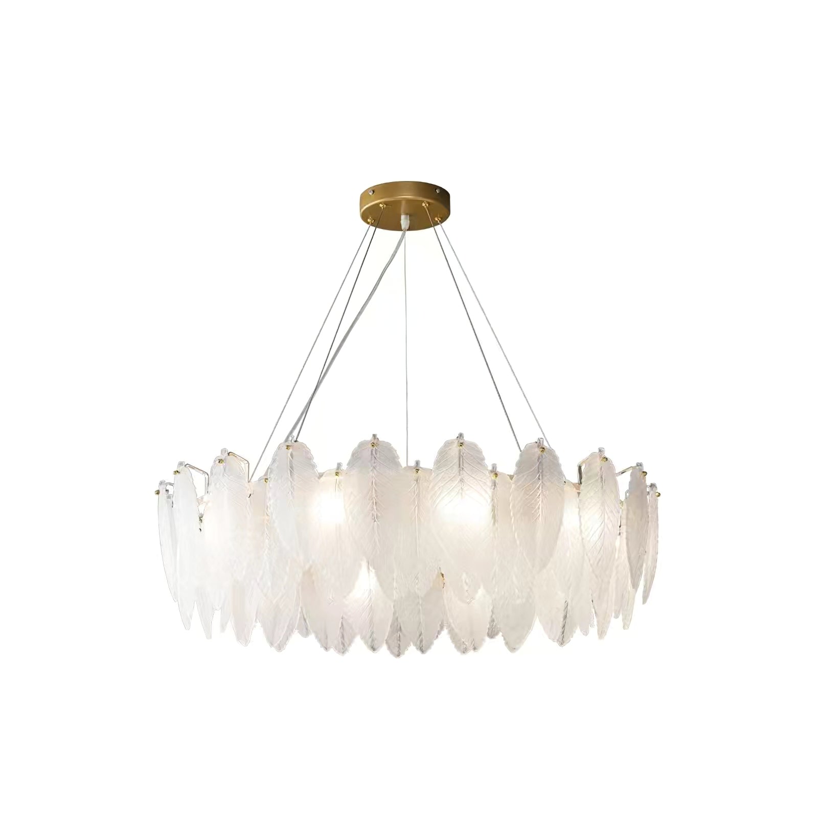 Lustra Chandelier Feather Glass Frosted Layered - Letslighting