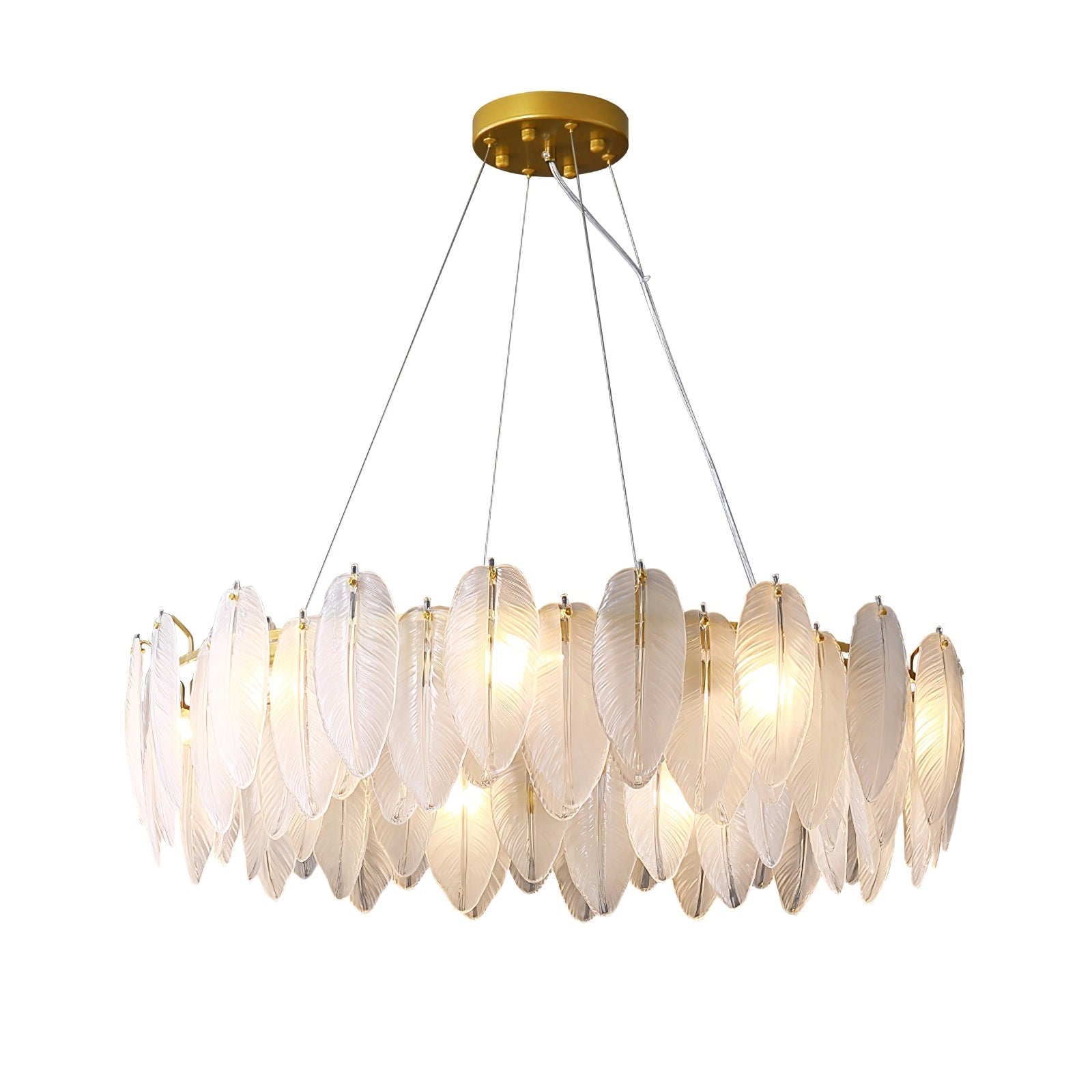 Lustra Chandelier Feather Glass Frosted Layered - Letslighting