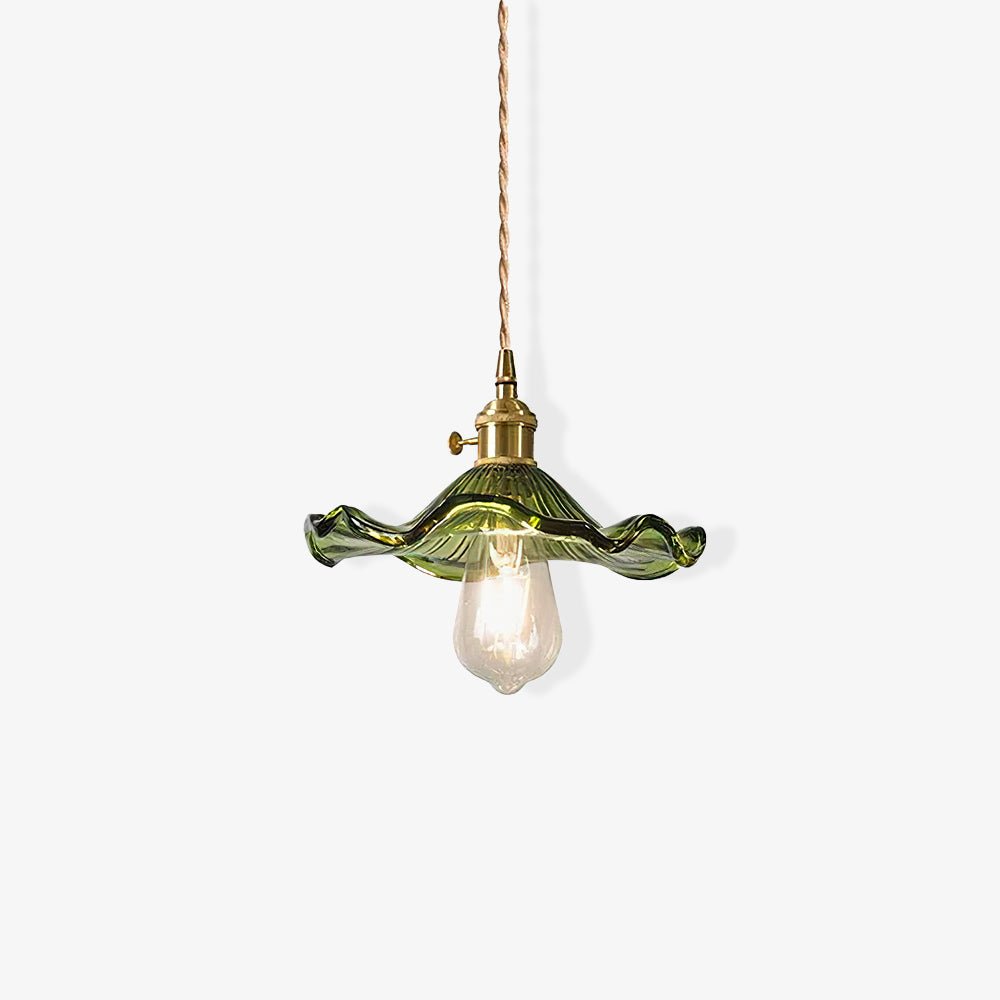 Nerisse Brass & Glass Vintage Pendant Light - Letslighting