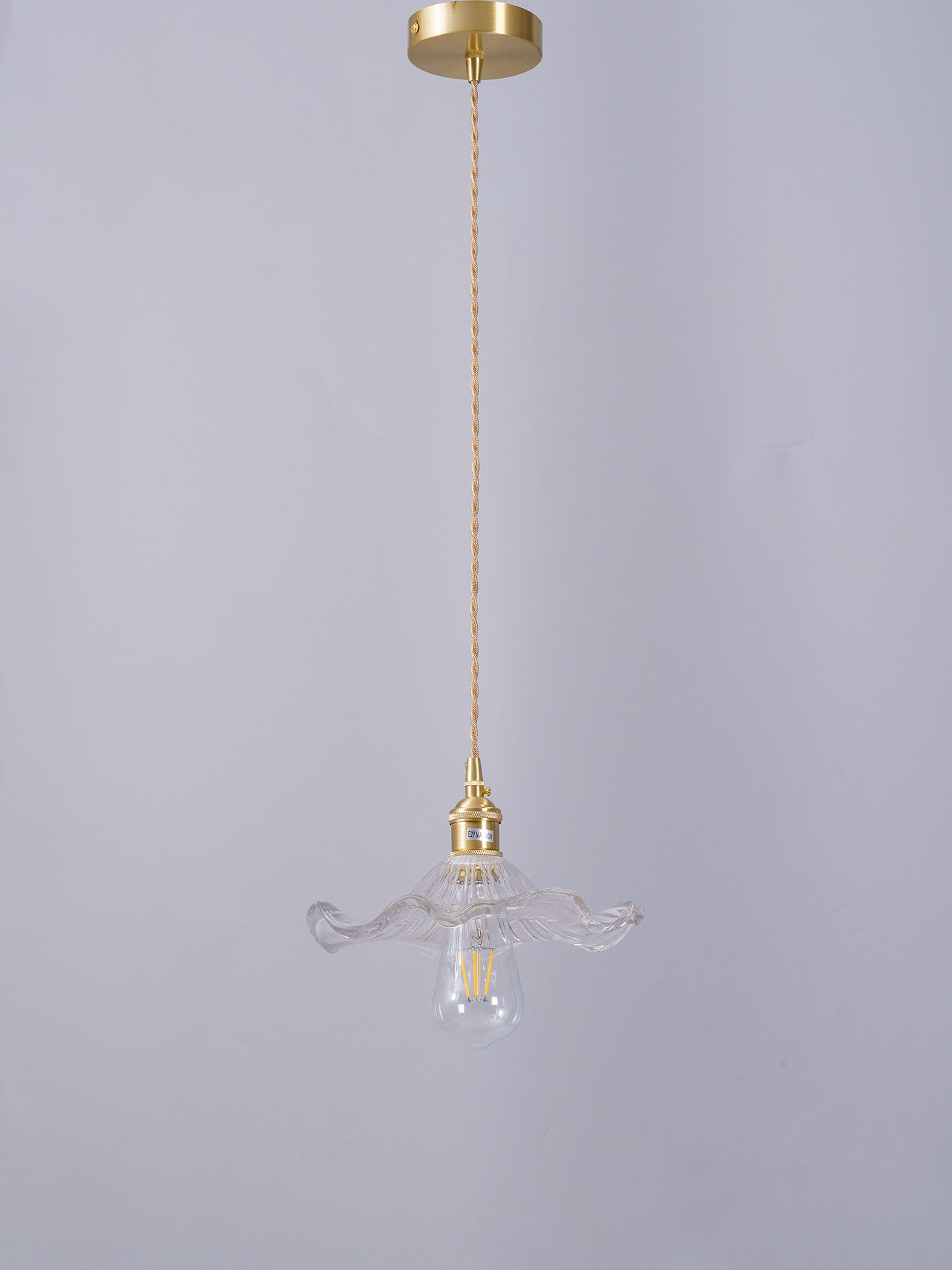 Nerisse Brass & Glass Vintage Pendant Light - Letslighting