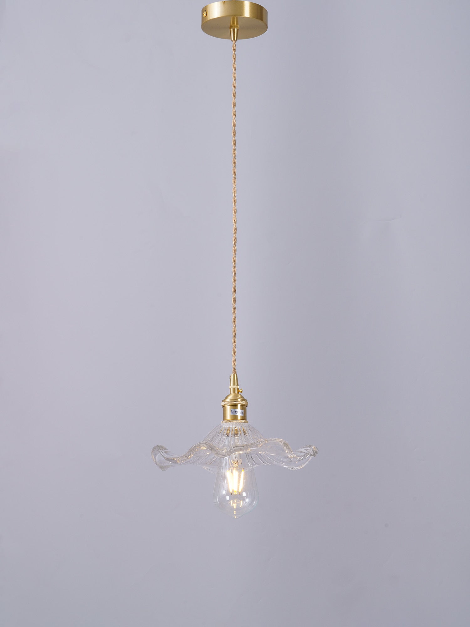 Nerisse Brass & Glass Vintage Pendant Light - Letslighting