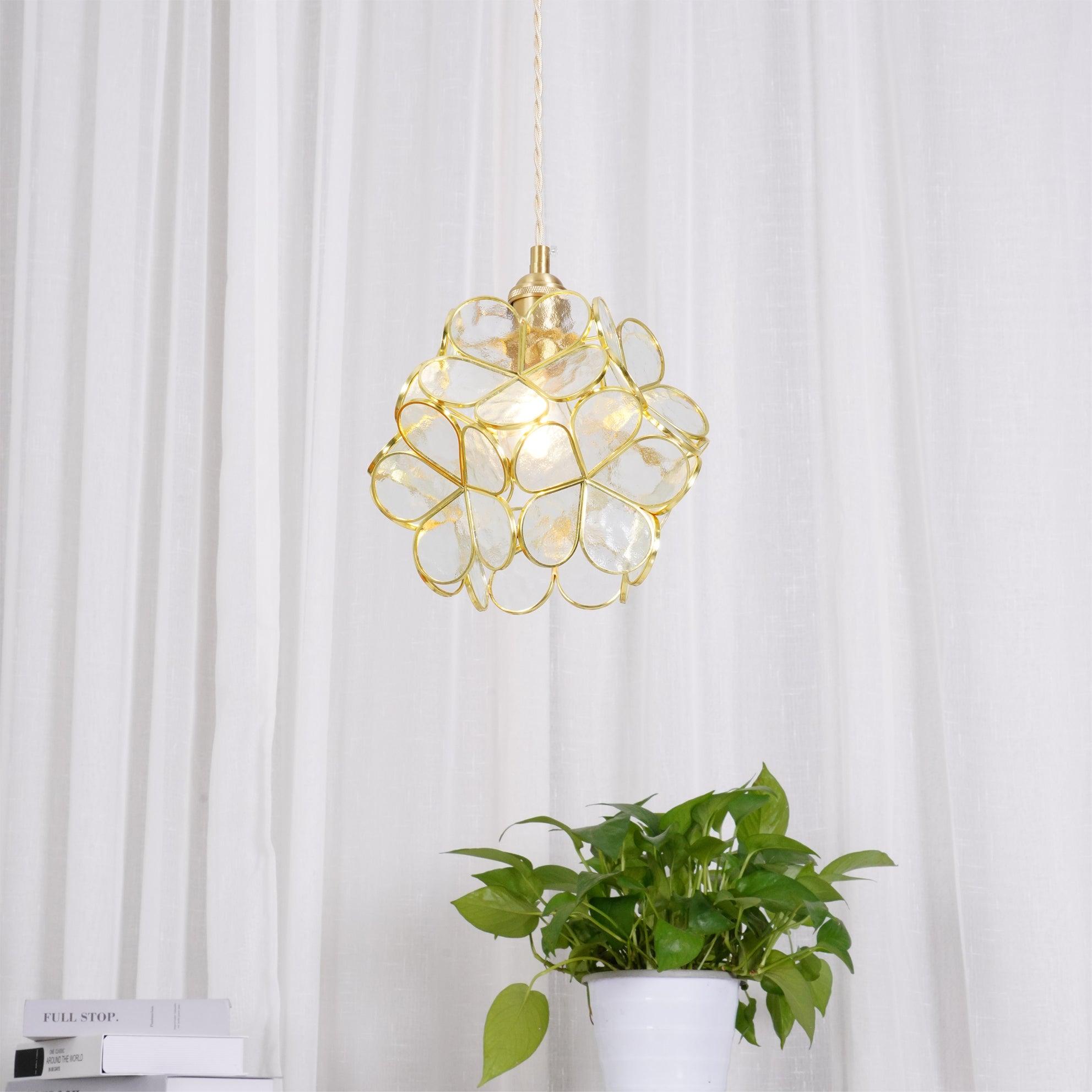 Lustra Pendant Lamp Glass Petal Shaped Kitchen - Letslighting
