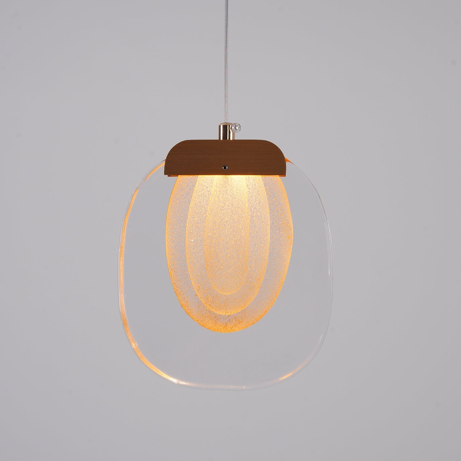 Pendant Lamp Ripple Glass Shade Gold Accent Scandinavian LED - Letslighting