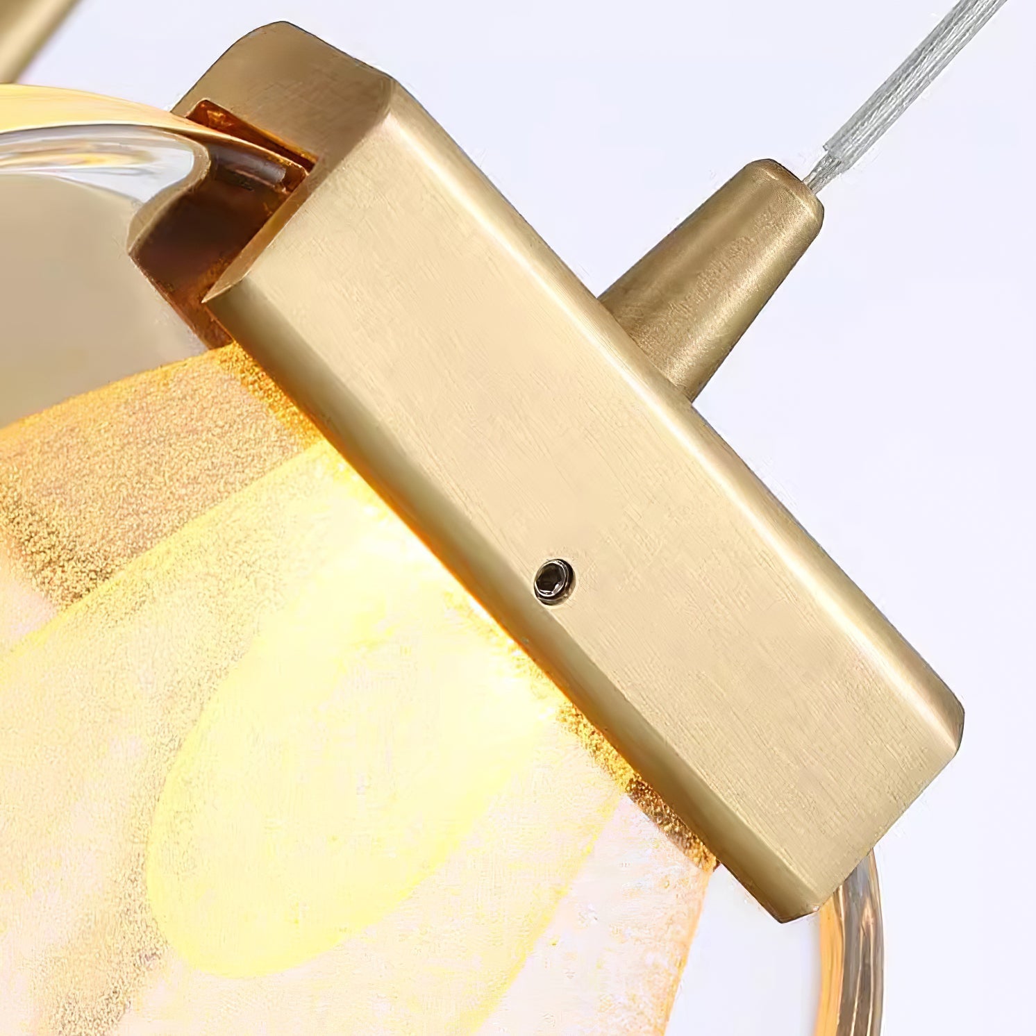 Pendant Lamp Ripple Glass Shade Gold Accent Scandinavian LED - Letslighting