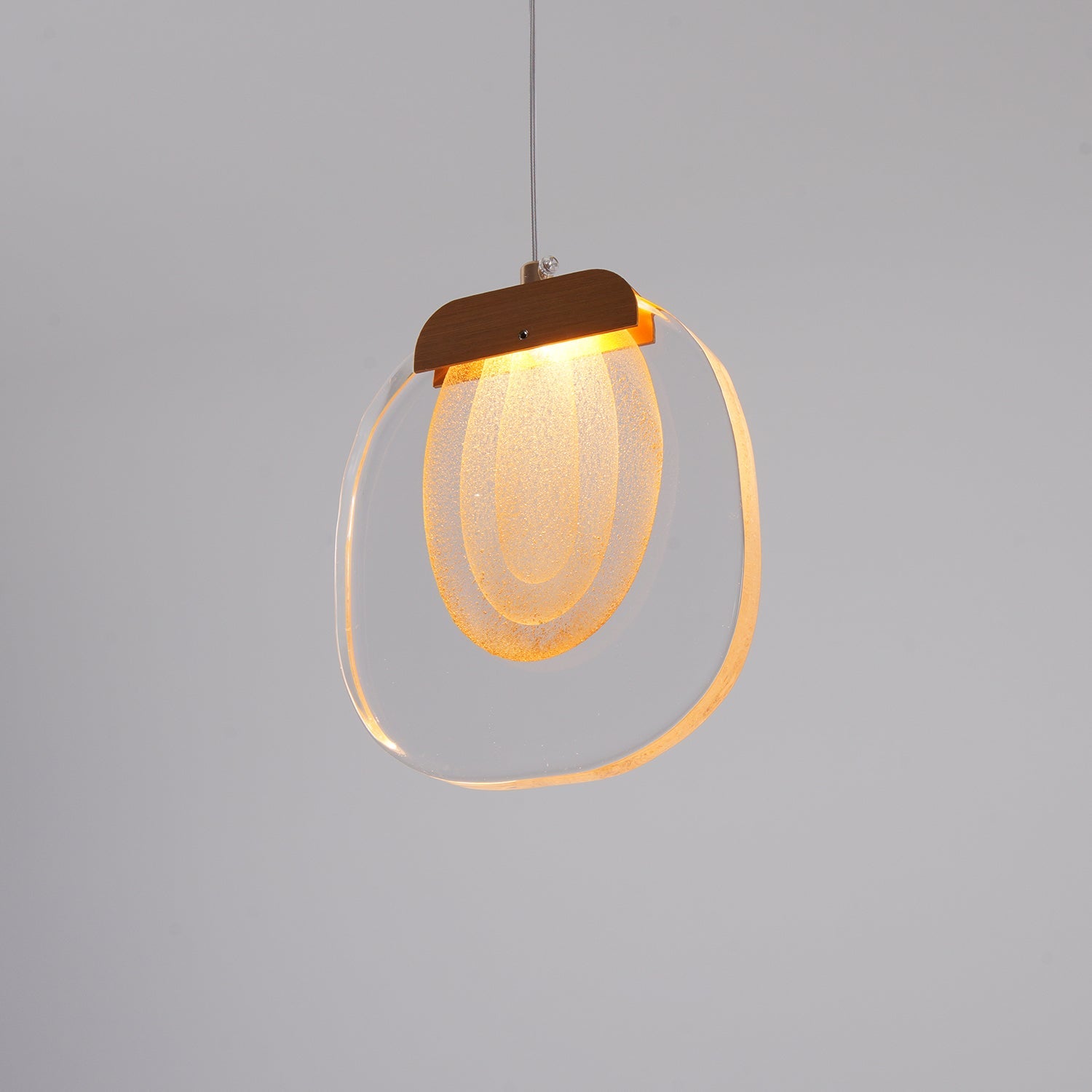 Pendant Lamp Ripple Glass Shade Gold Accent Scandinavian LED - Letslighting