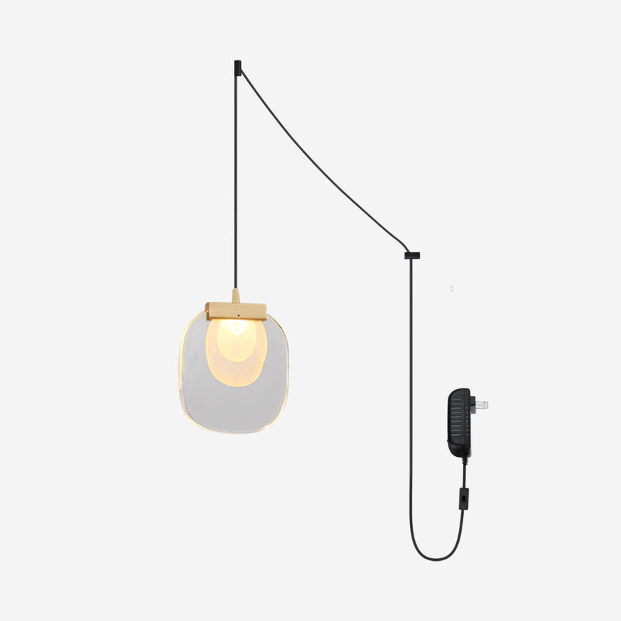 Pendant Lamp Ripple Glass Shade Gold Accent Scandinavian LED - Letslighting