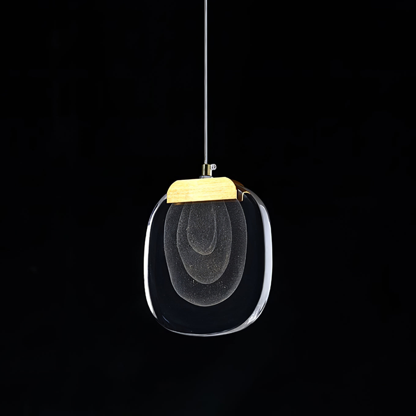 Pendant Lamp Ripple Glass Shade Gold Accent Scandinavian LED - Letslighting