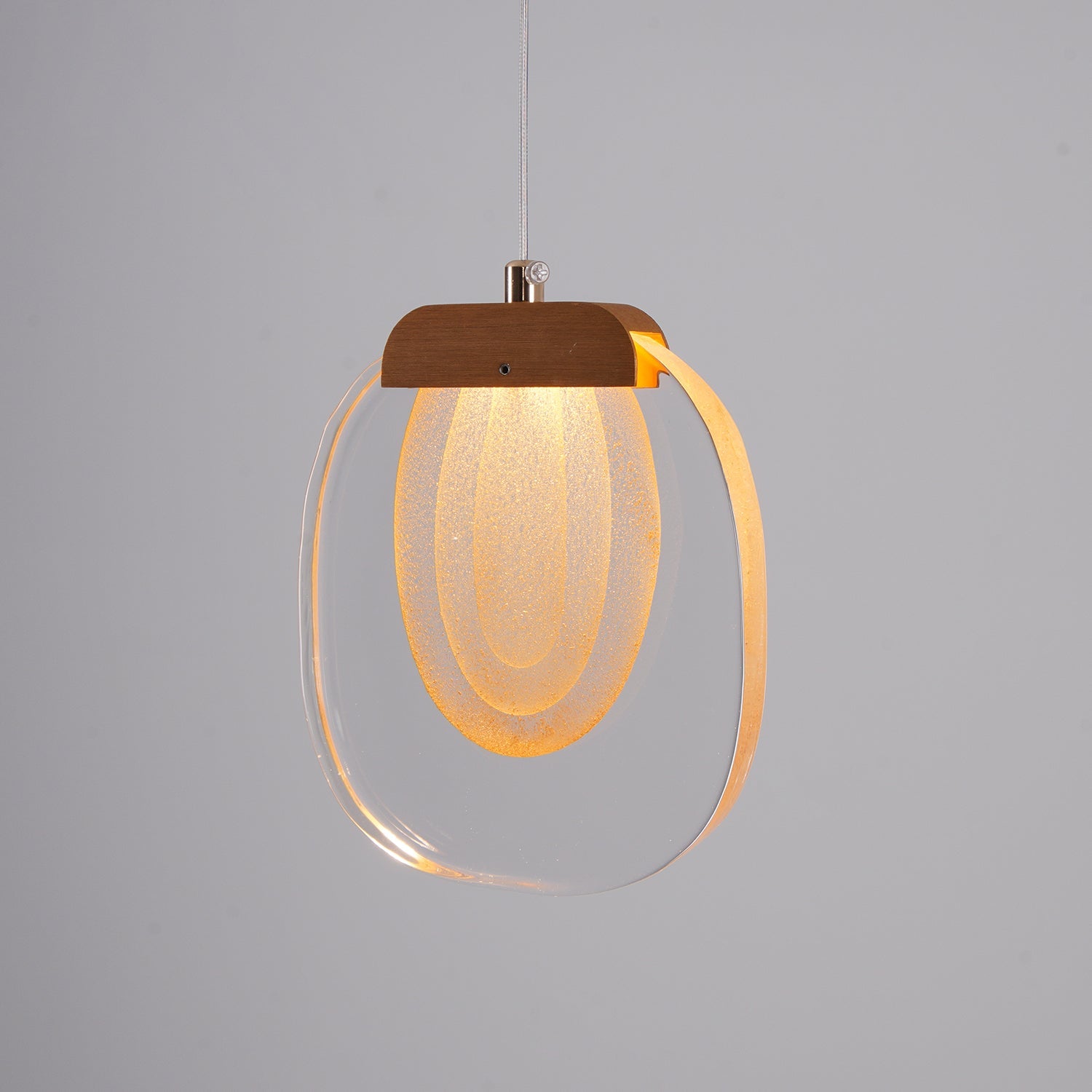 Pendant Lamp Ripple Glass Shade Gold Accent Scandinavian LED - Letslighting