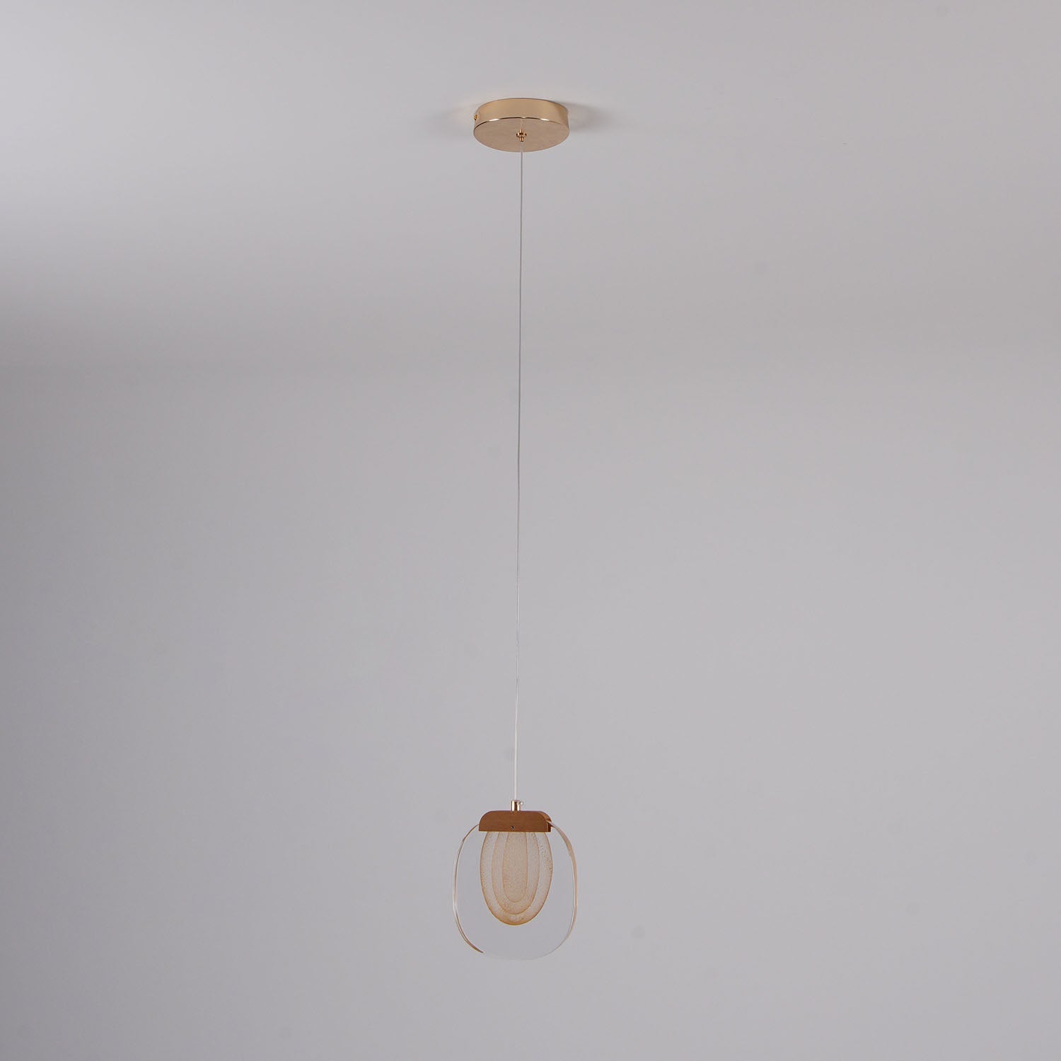 Pendant Lamp Ripple Glass Shade Gold Accent Scandinavian LED - Letslighting