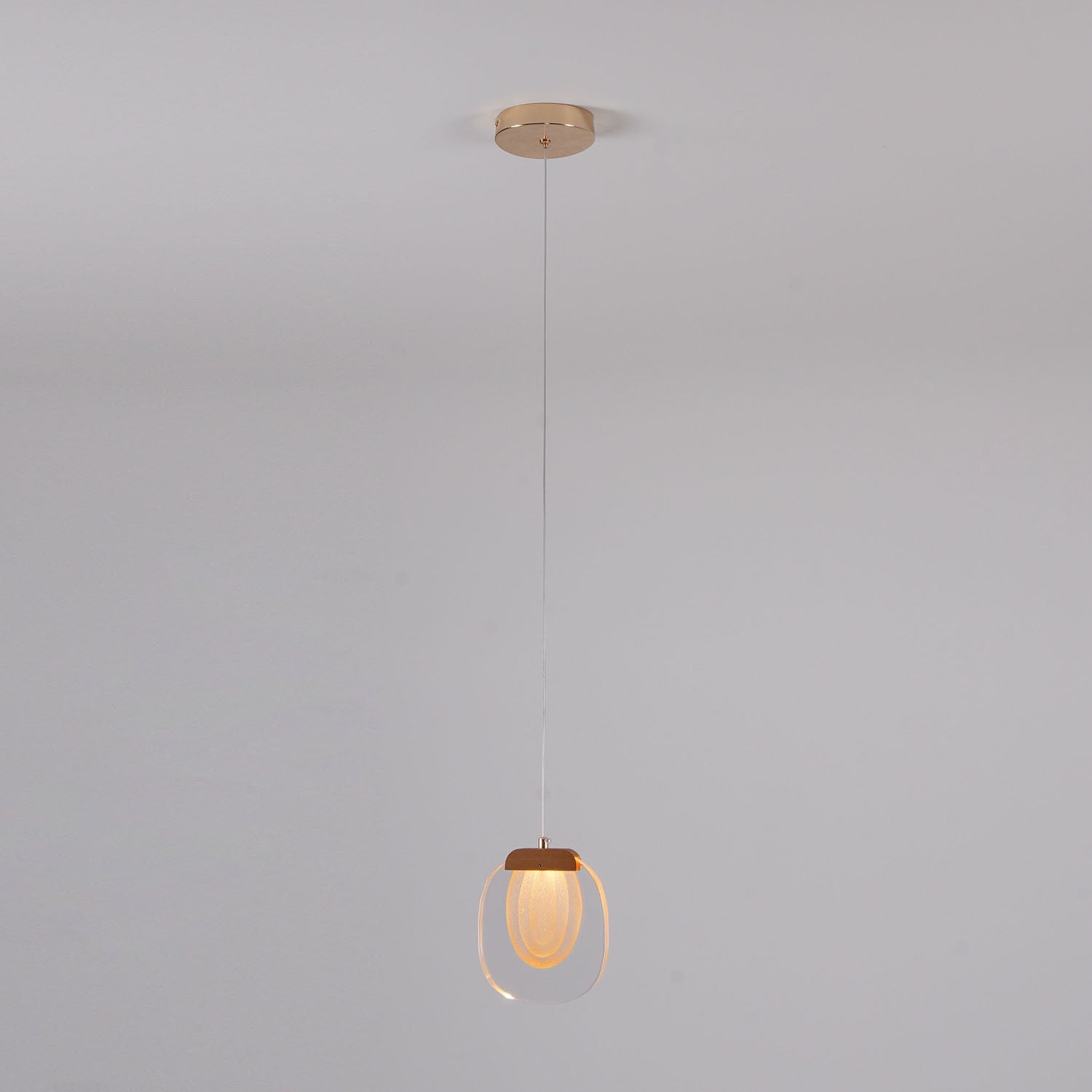 Pendant Lamp Ripple Glass Shade Gold Accent Scandinavian LED - Letslighting