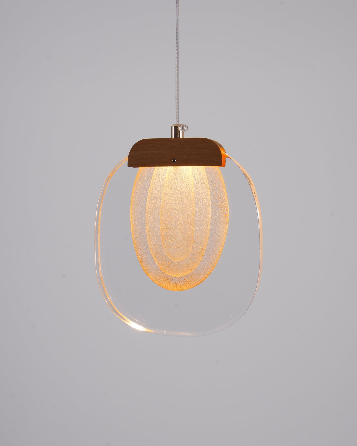 Pendant Lamp Ripple Glass Shade Gold Accent Scandinavian LED - Letslighting