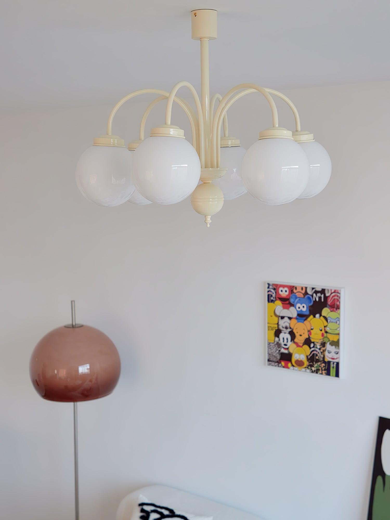 Lustra Chandelier Cream Glass Spheres - Letslighting
