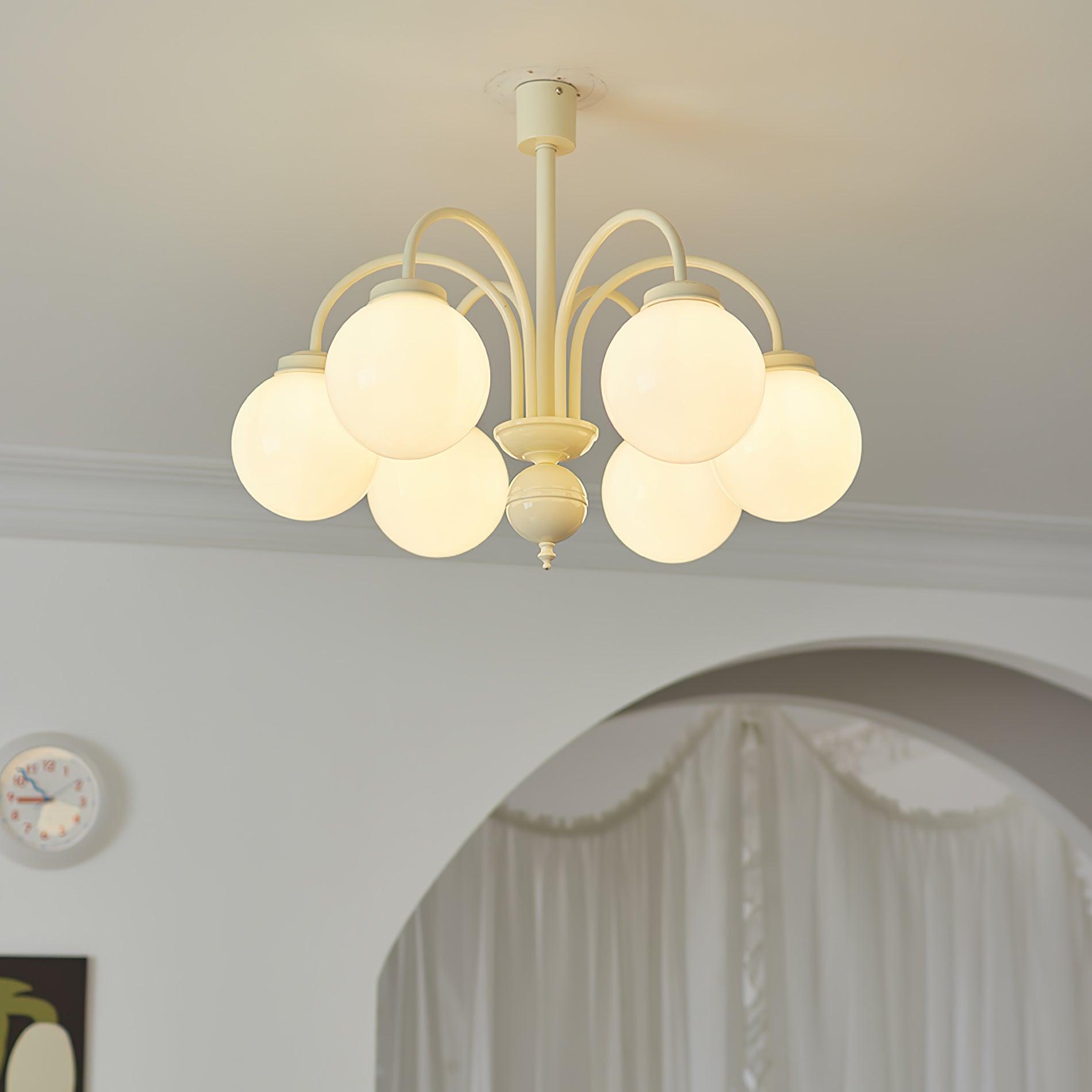 Lustra Chandelier Cream Glass Spheres - Letslighting