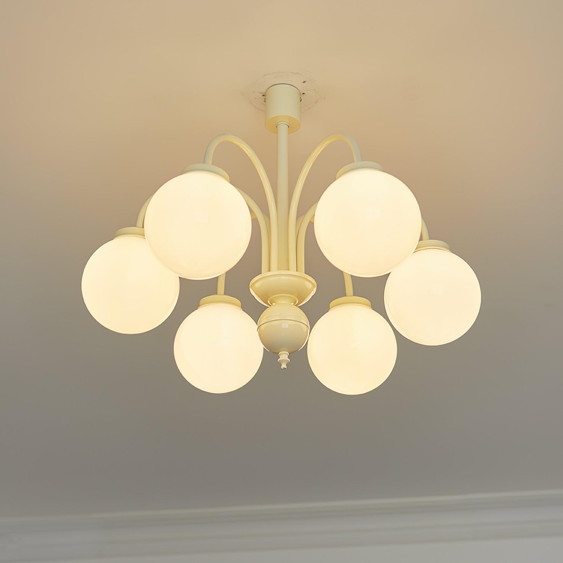 Lustra Chandelier Cream Glass Spheres - Letslighting
