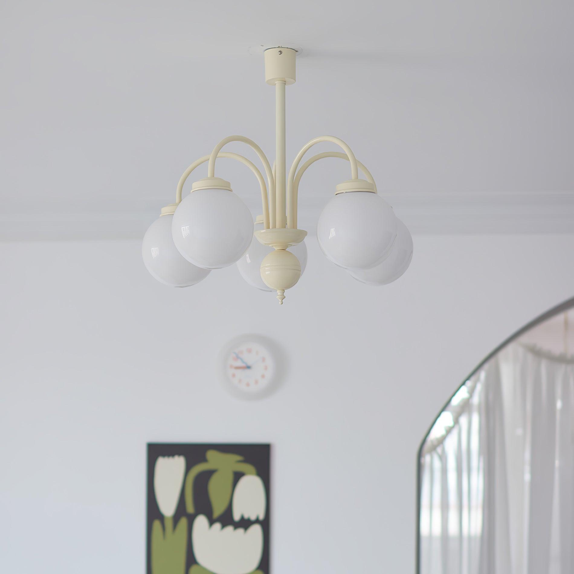 Lustra Chandelier Cream Glass Spheres - Letslighting