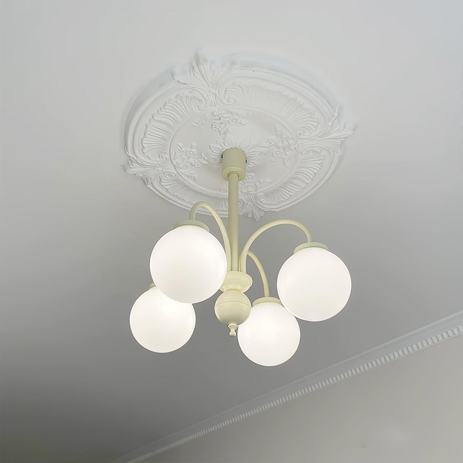 Lustra Chandelier Cream Glass Spheres - Letslighting