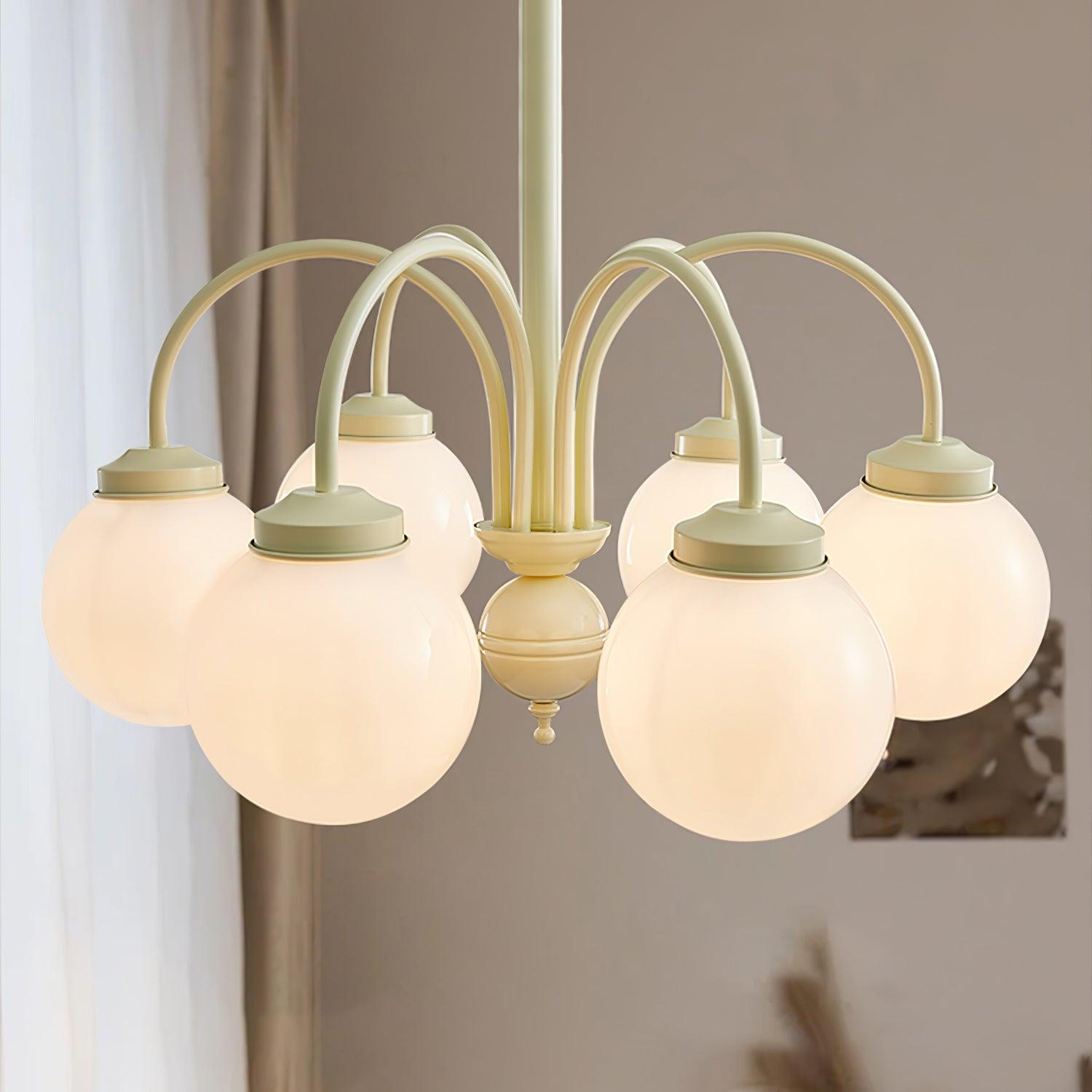 Lustra Chandelier Cream Glass Spheres - Letslighting