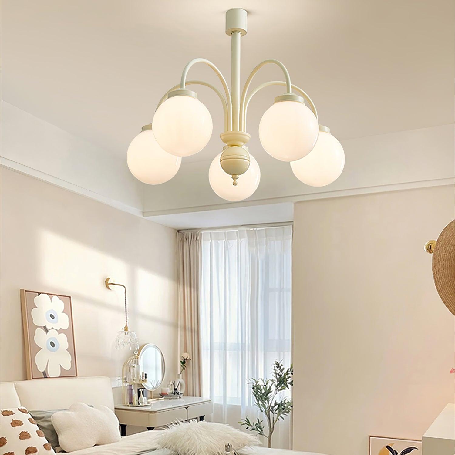 Lustra Chandelier Cream Glass Spheres - Letslighting