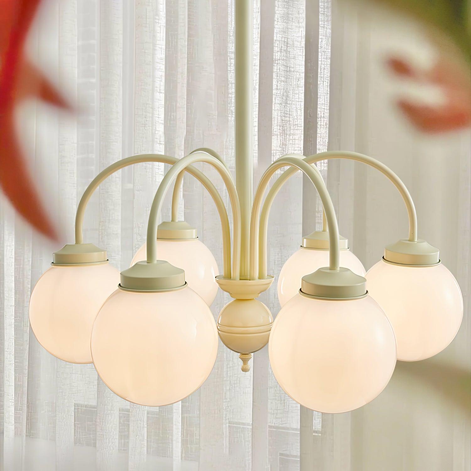 Lustra Chandelier Cream Glass Spheres - Letslighting