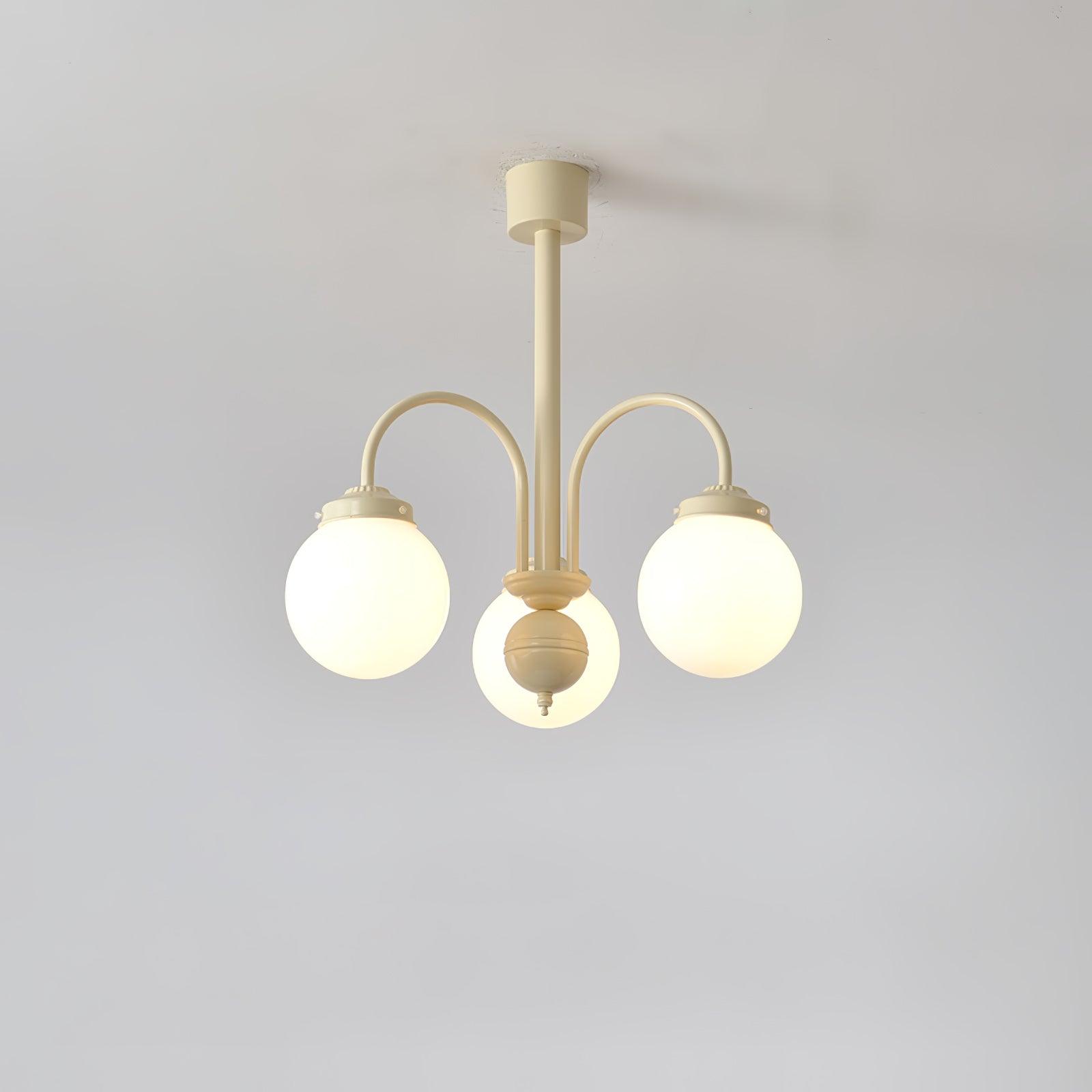 Lustra Chandelier Cream Glass Spheres - Letslighting