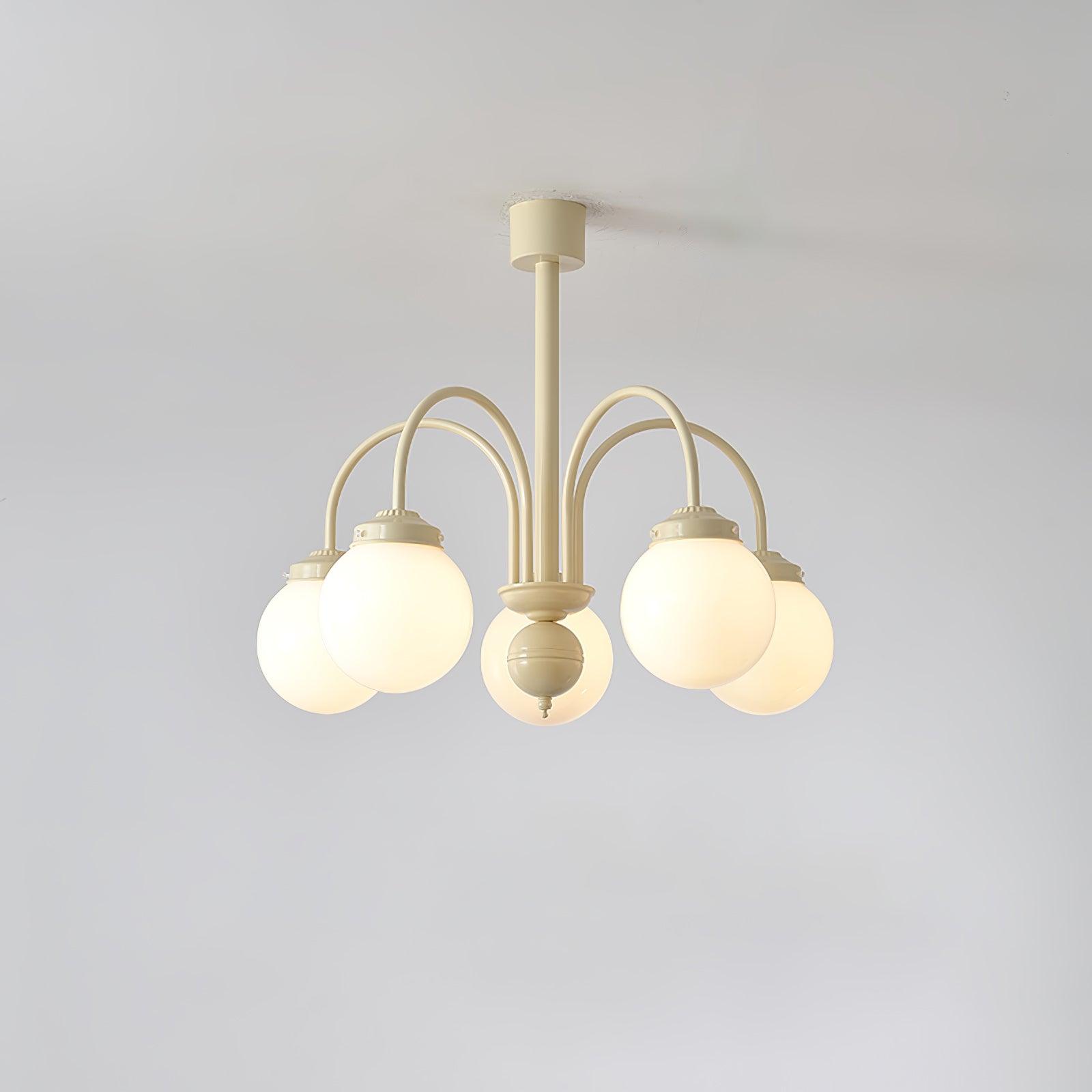 Lustra Chandelier Cream Glass Spheres - Letslighting