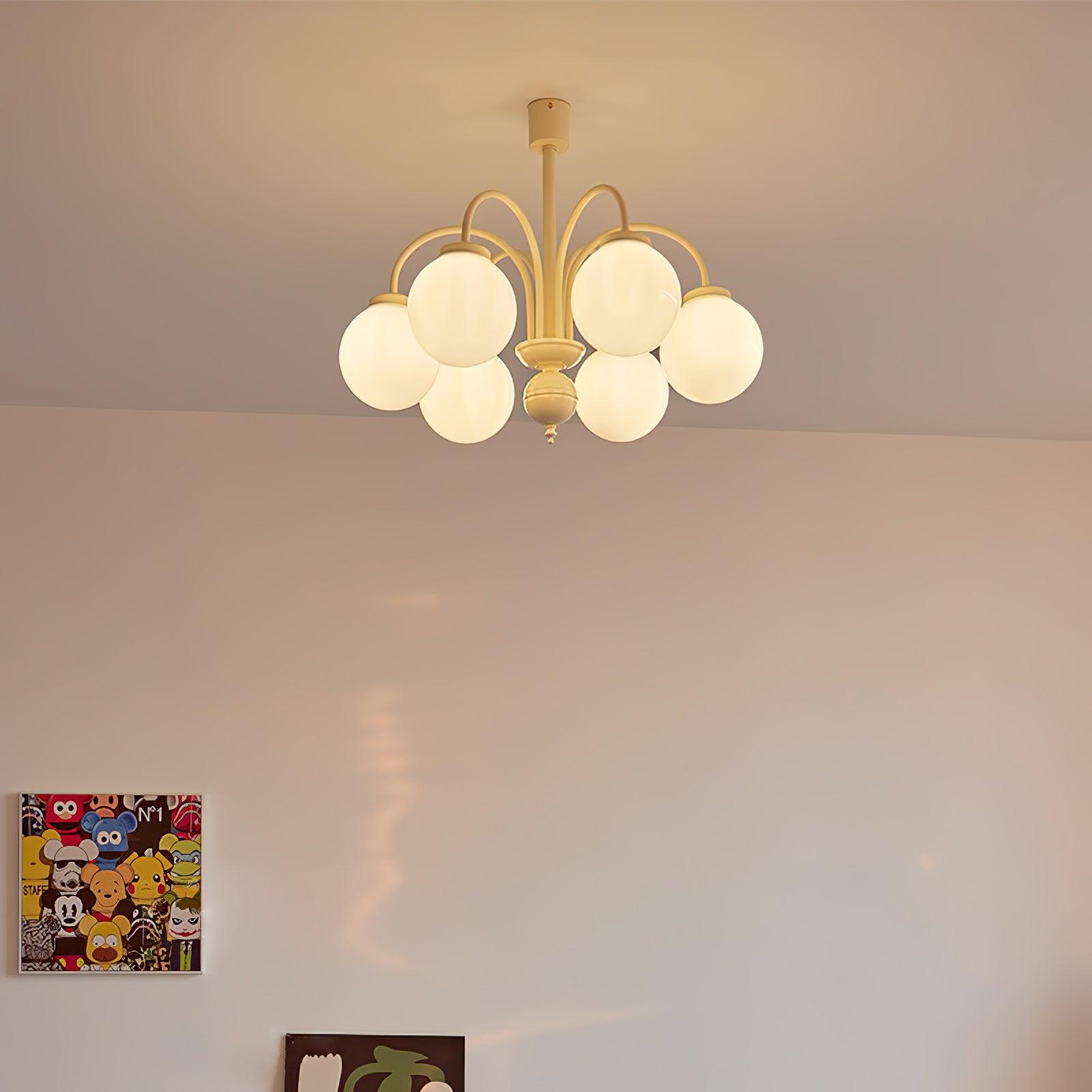 Lustra Chandelier Cream Glass Spheres - Letslighting