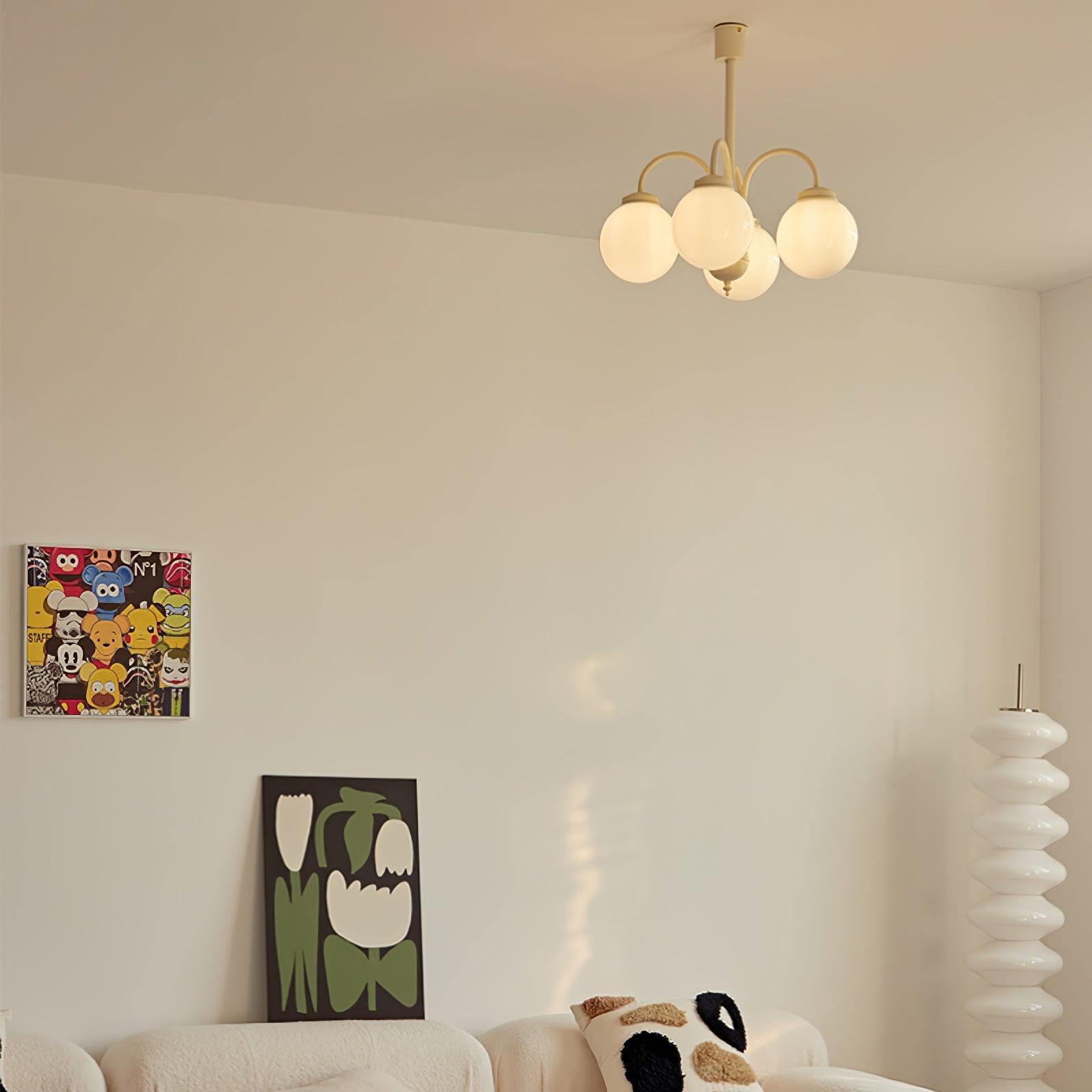 Lustra Chandelier Cream Glass Spheres - Letslighting
