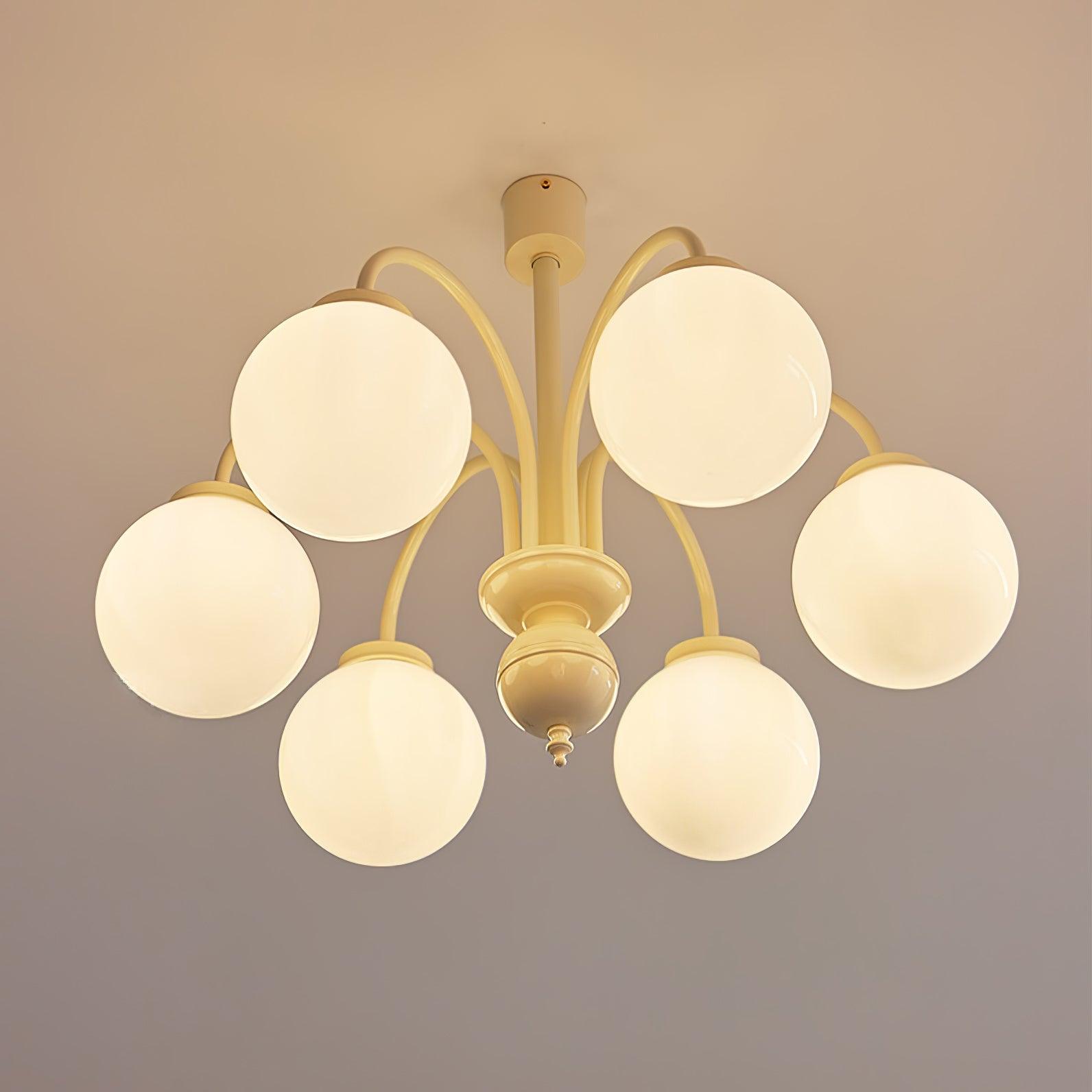 Lustra Chandelier Cream Glass Spheres - Letslighting