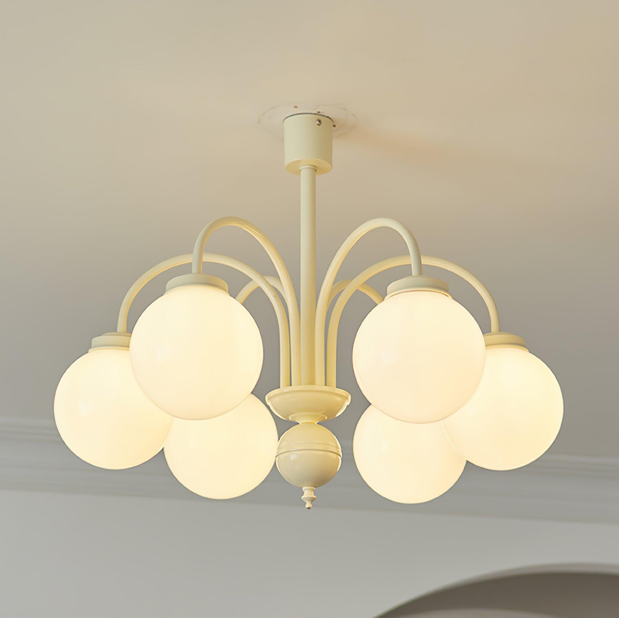 Lustra Chandelier Cream Glass Spheres - Letslighting