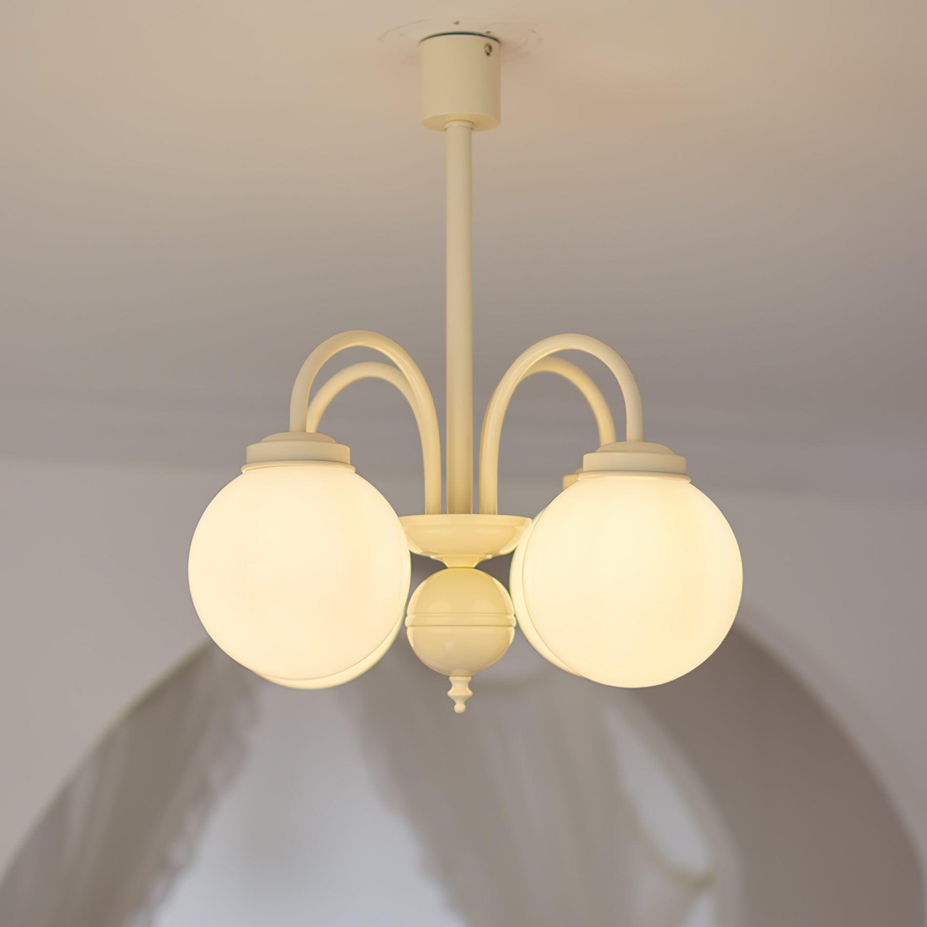 Lustra Chandelier Cream Glass Spheres - Letslighting