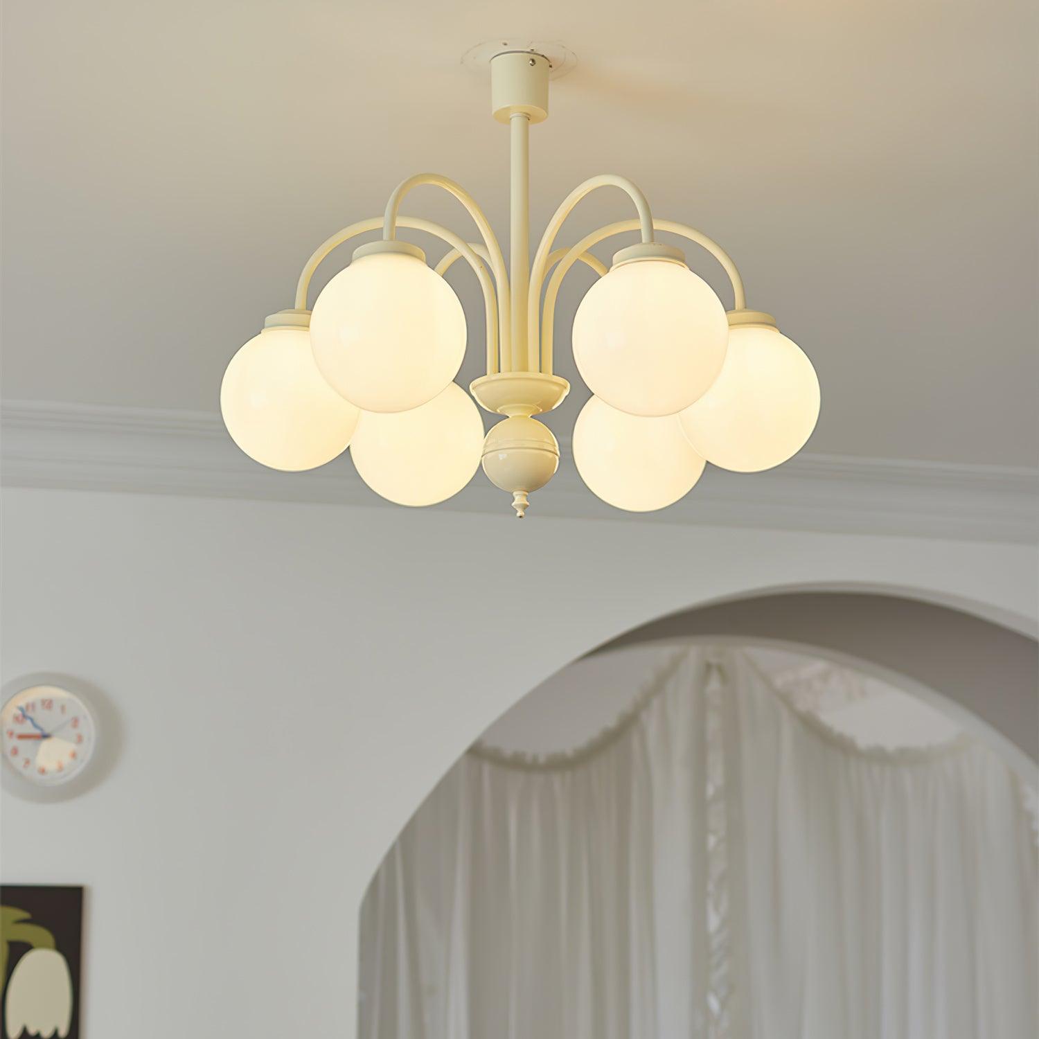 Lustra Chandelier Cream Glass Spheres - Letslighting