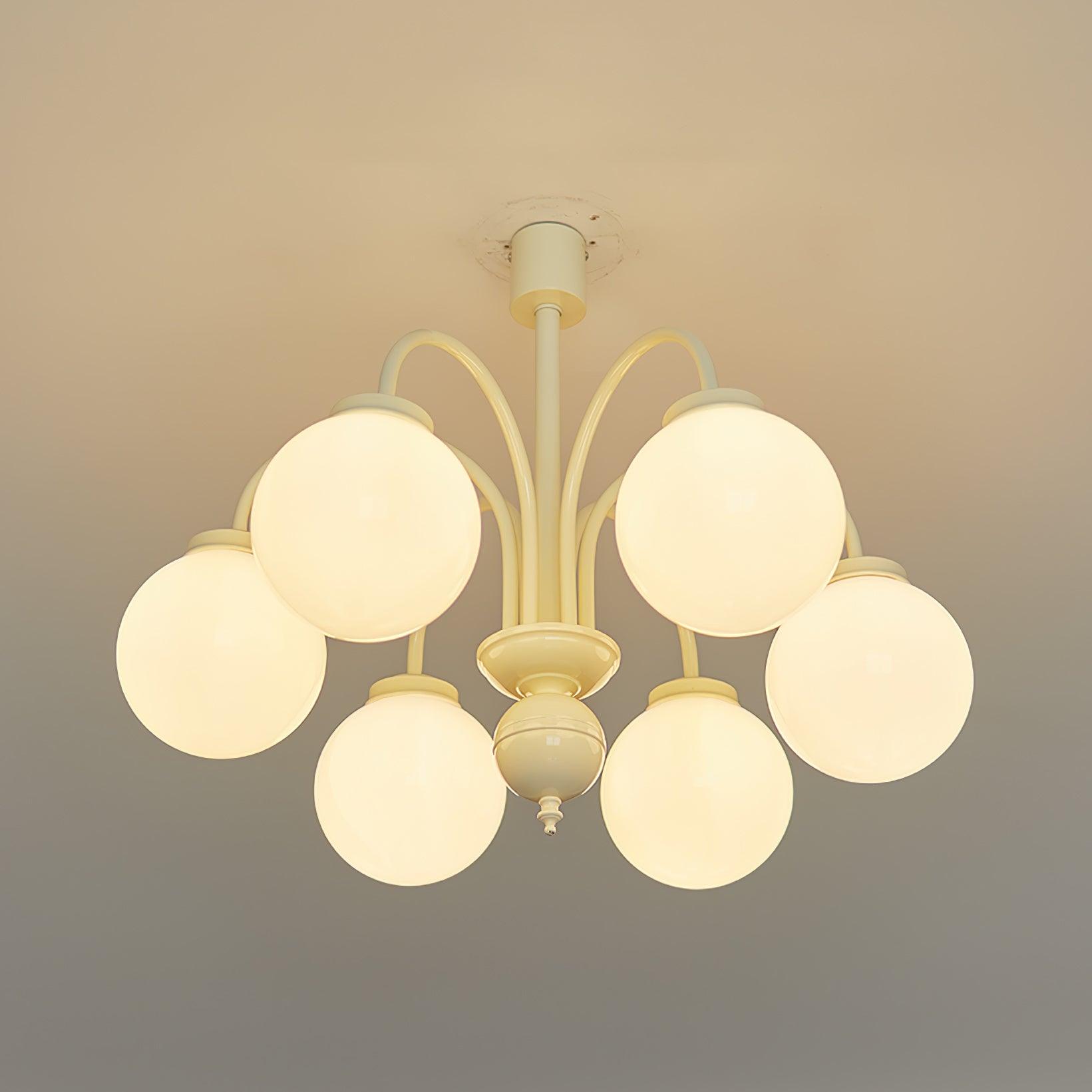 Lustra Chandelier Cream Glass Spheres - Letslighting