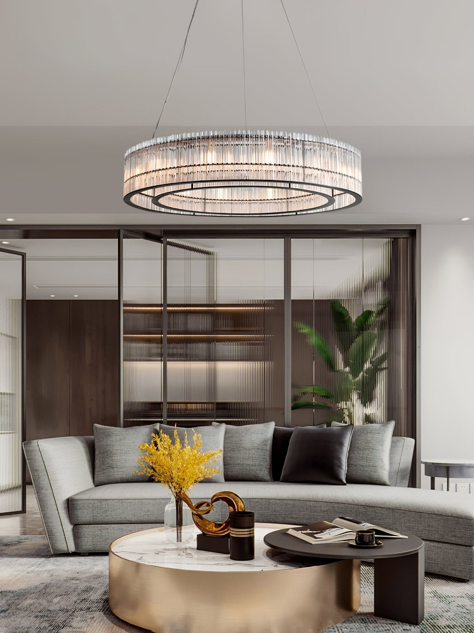 Lustra Pendant Lamp Glass Tube Ring Modern Luxury - Letslighting