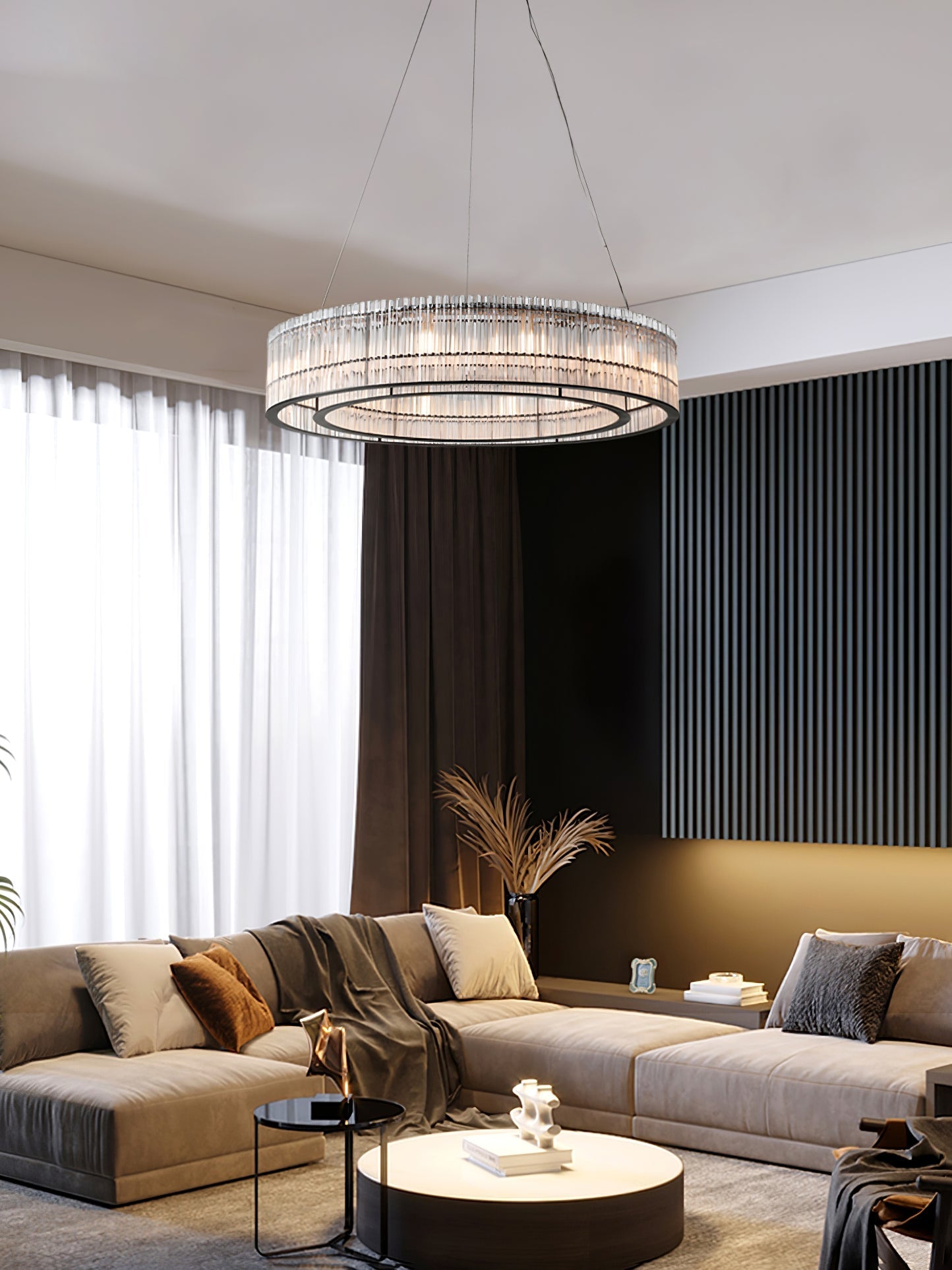 Lustra Pendant Lamp Glass Tube Ring Modern Luxury - Letslighting