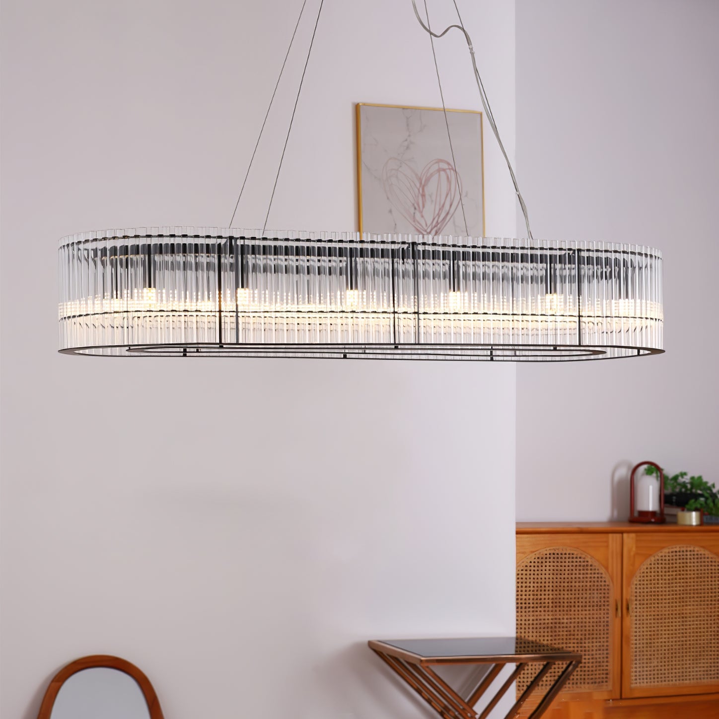 Lustra Pendant Lamp Glass Tube Ring Modern Luxury - Letslighting