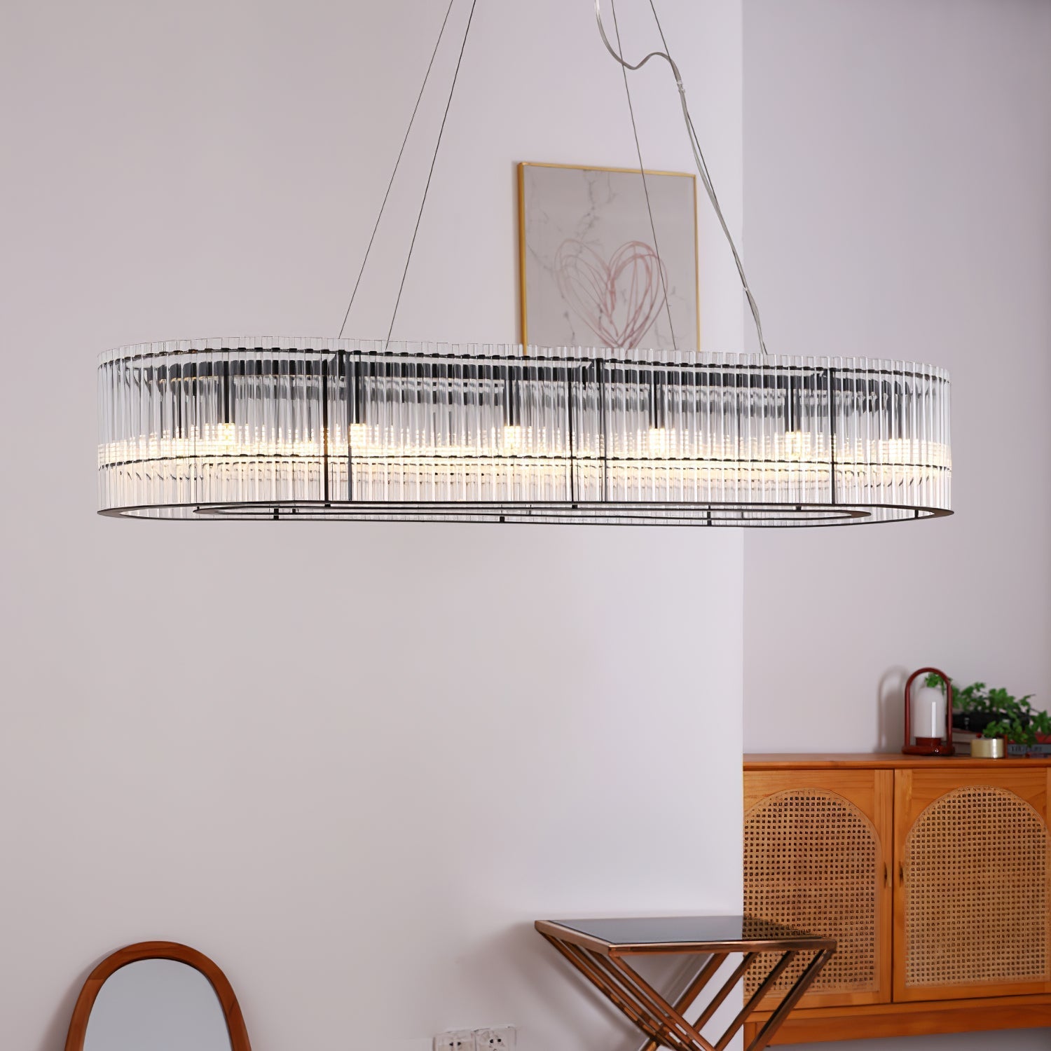 Lustra Pendant Lamp Glass Tube Ring Modern Luxury - Letslighting
