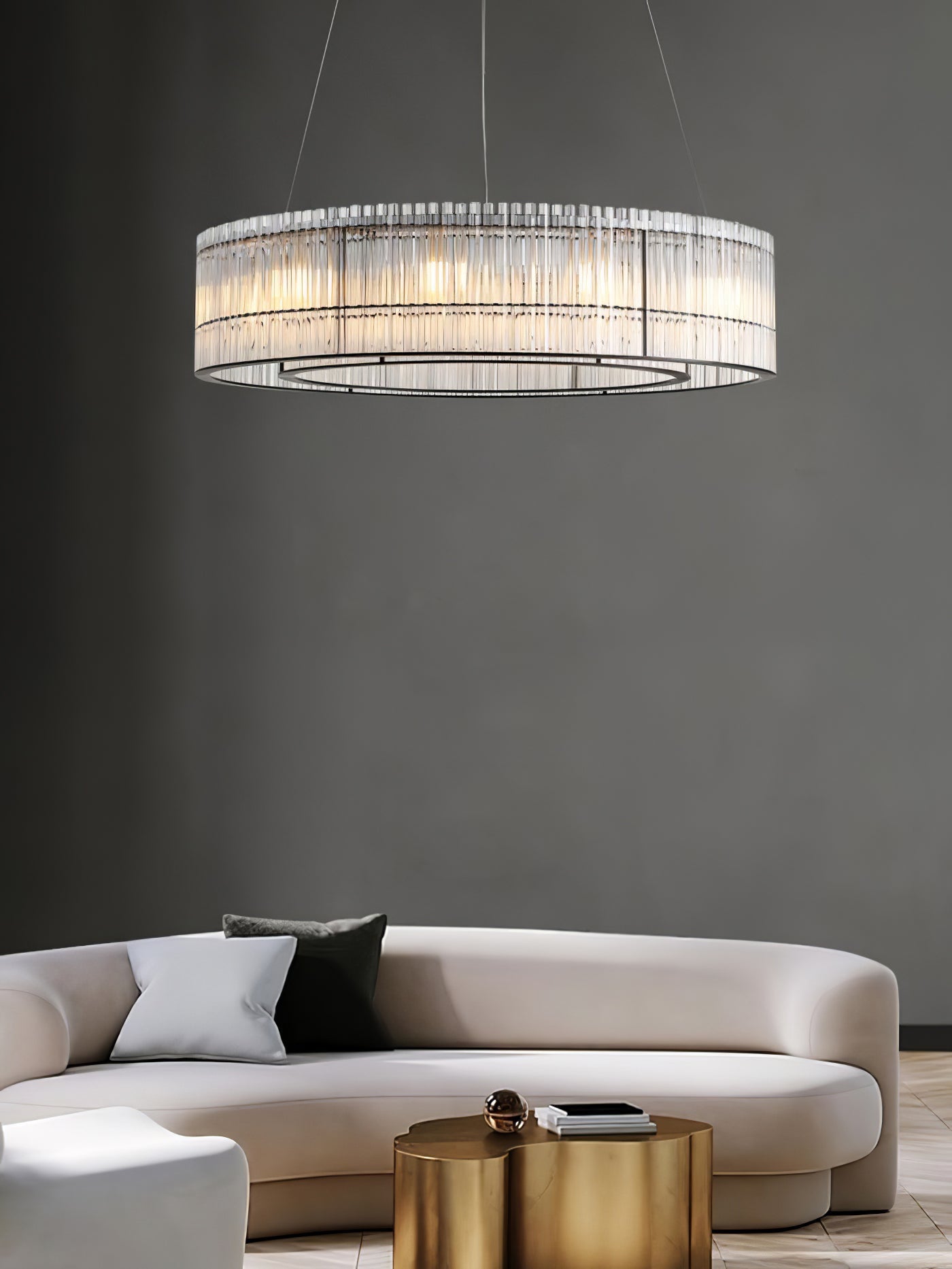 Lustra Pendant Lamp Glass Tube Ring Modern Luxury - Letslighting