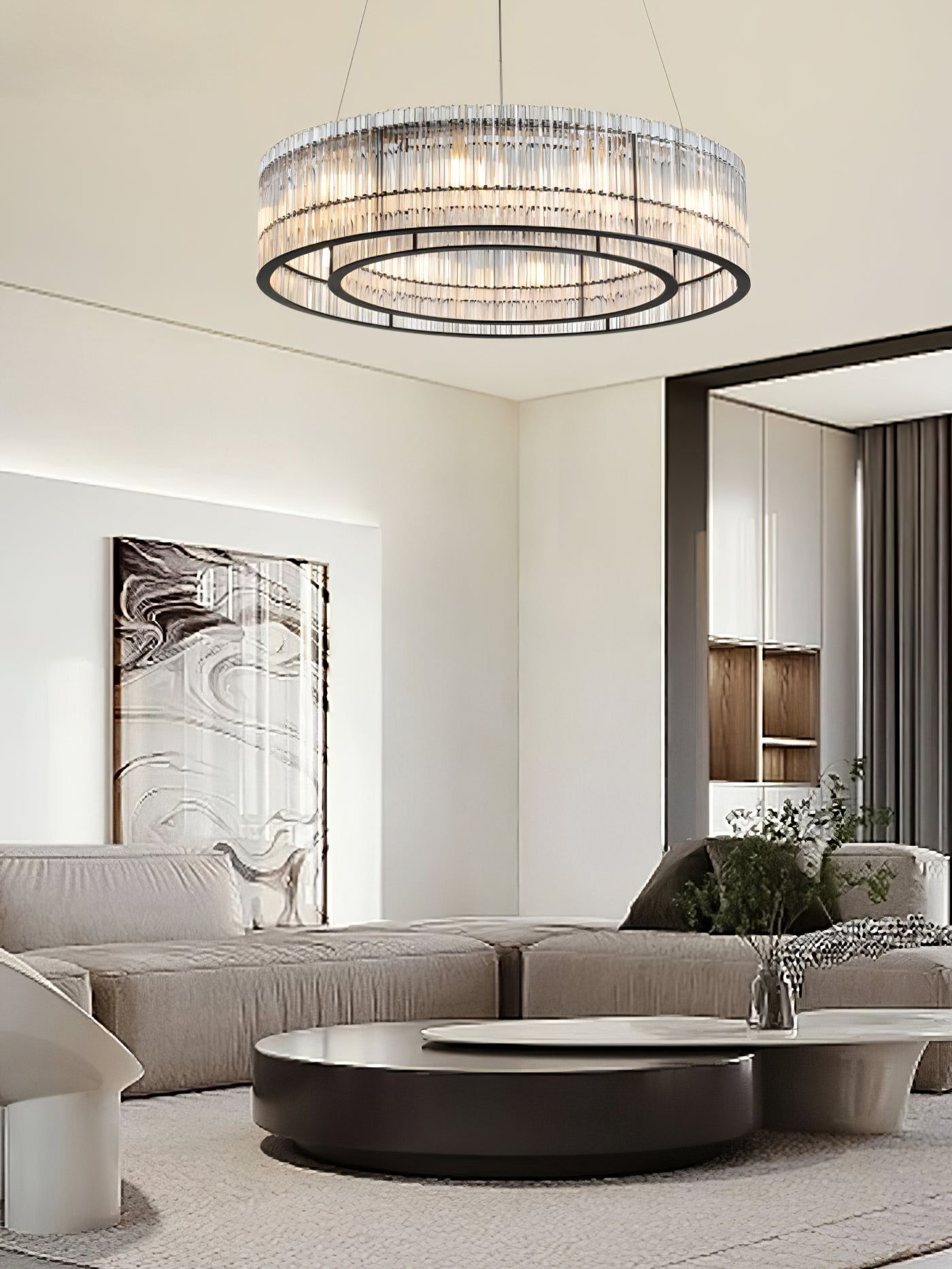 Lustra Pendant Lamp Glass Tube Ring Modern Luxury - Letslighting