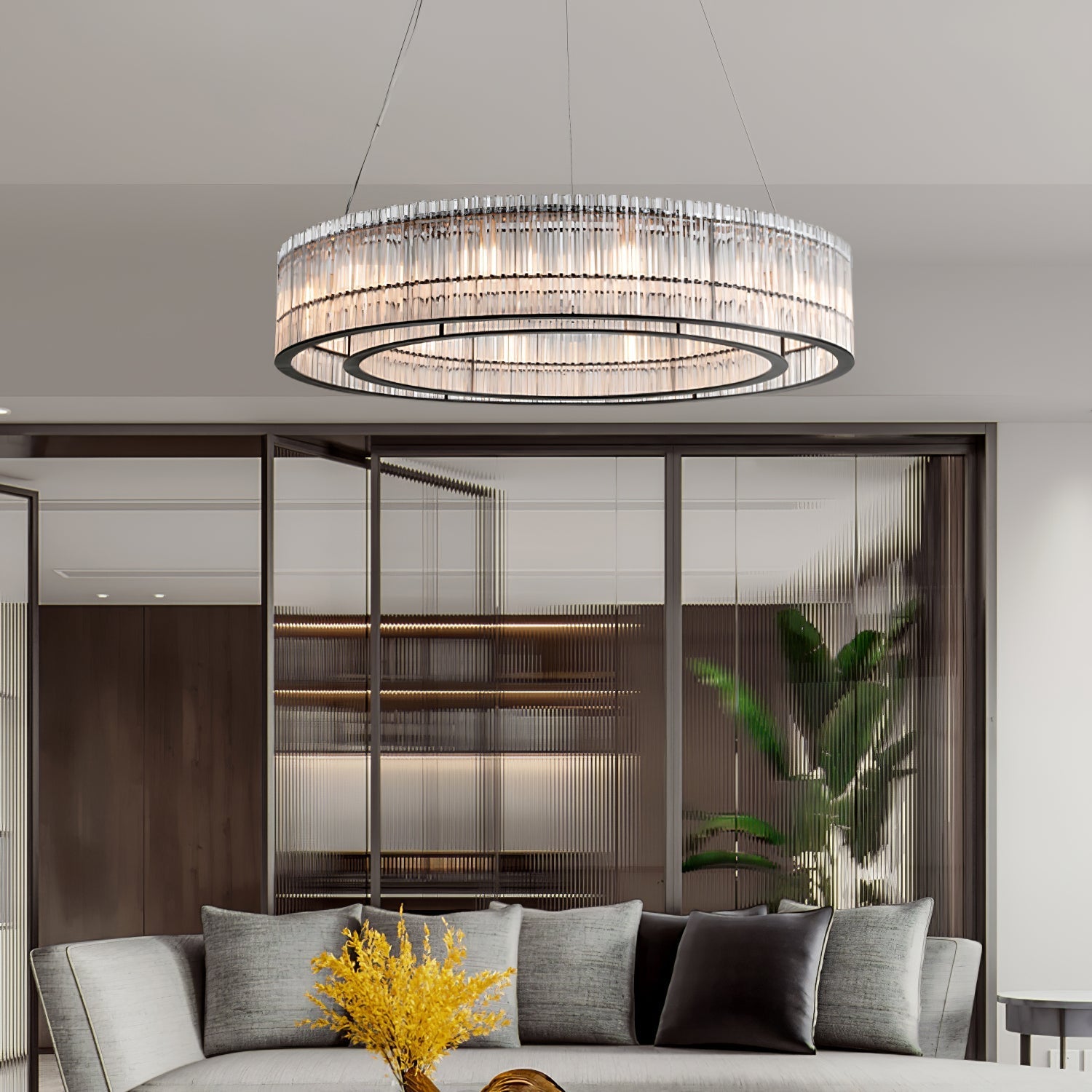 Lustra Pendant Lamp Glass Tube Ring Modern Luxury - Letslighting