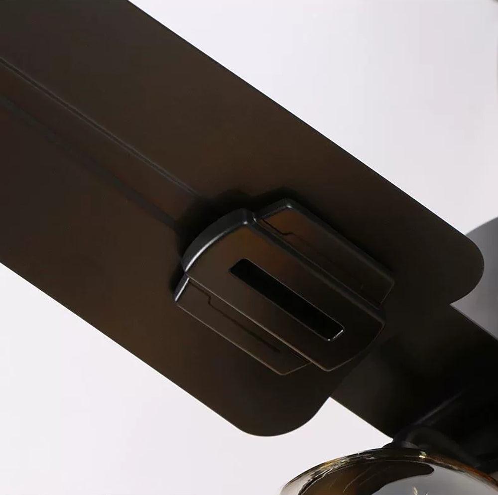 Zazoren Vintage Black Glass Ceiling Fan Light - Letslighting