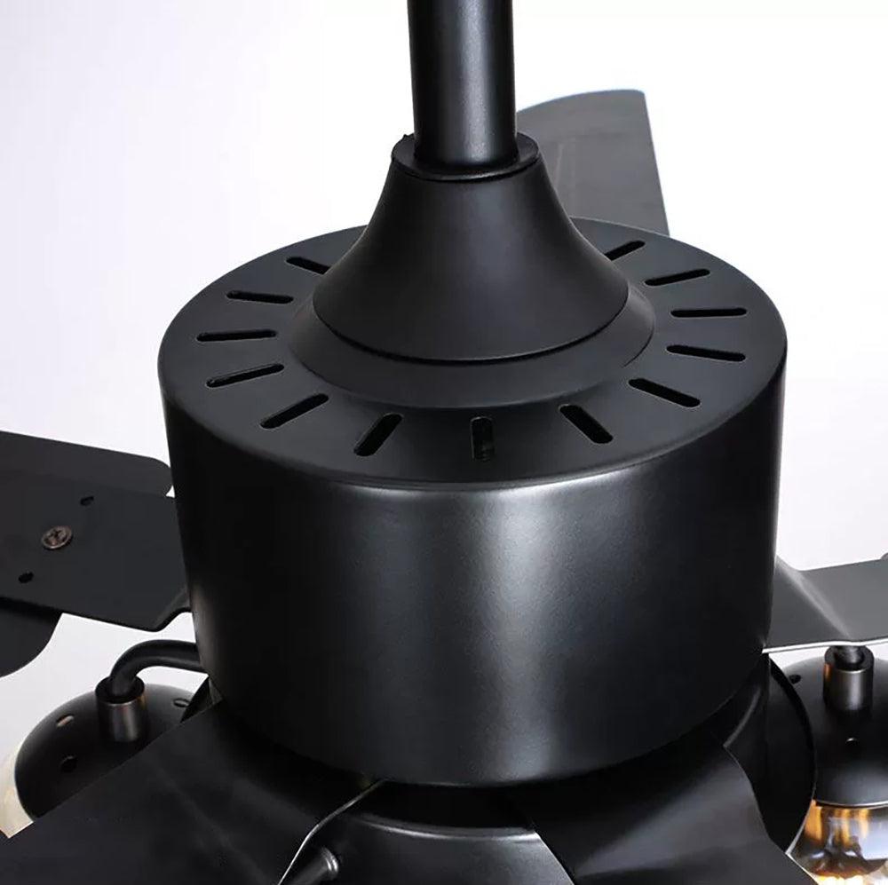 Zazoren Vintage Black Glass Ceiling Fan Light - Letslighting